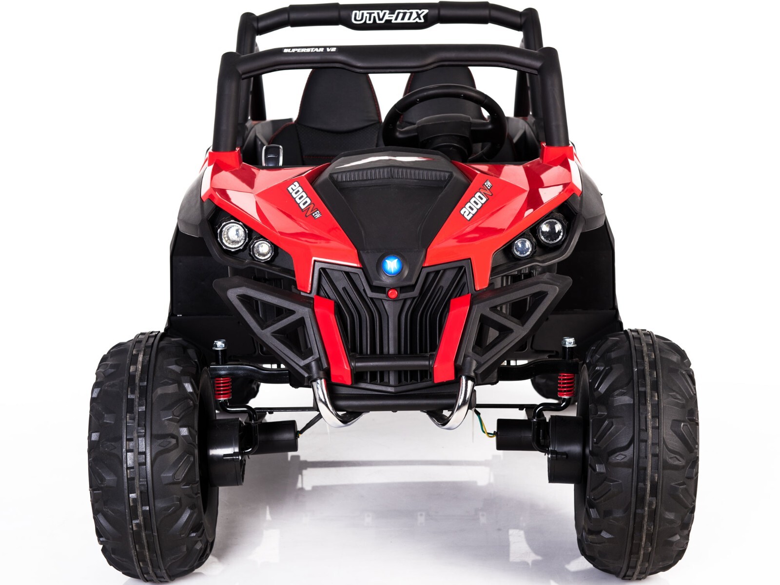 Mini MotoTec UTV 4×4 12v Red (2.4ghz RC) Two Seater Electric – Ride On Toddler✅