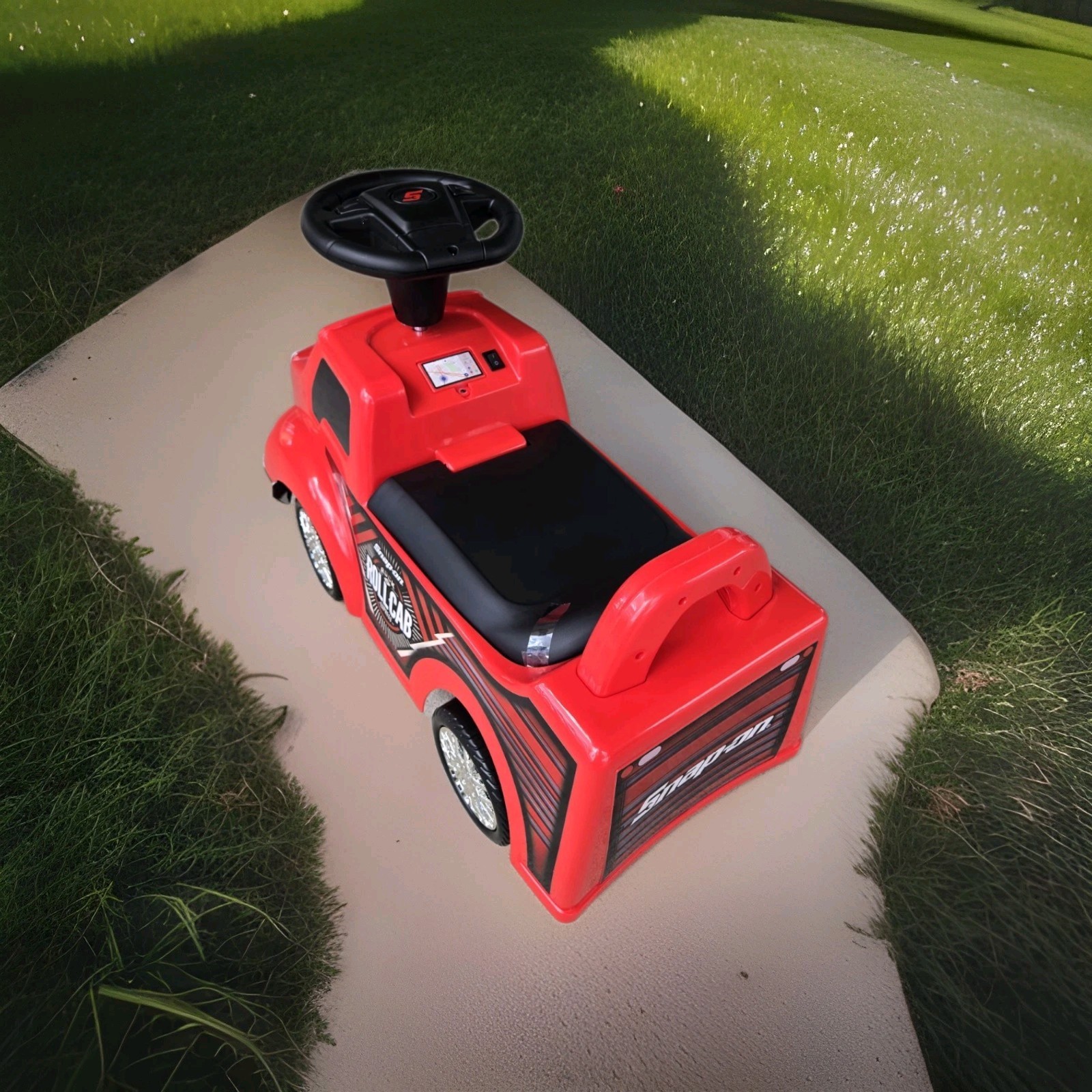 Snap On Tools Kids Ride on Toy Car Wheel Snap On Truck RED W/Horn & Turn Steer !
