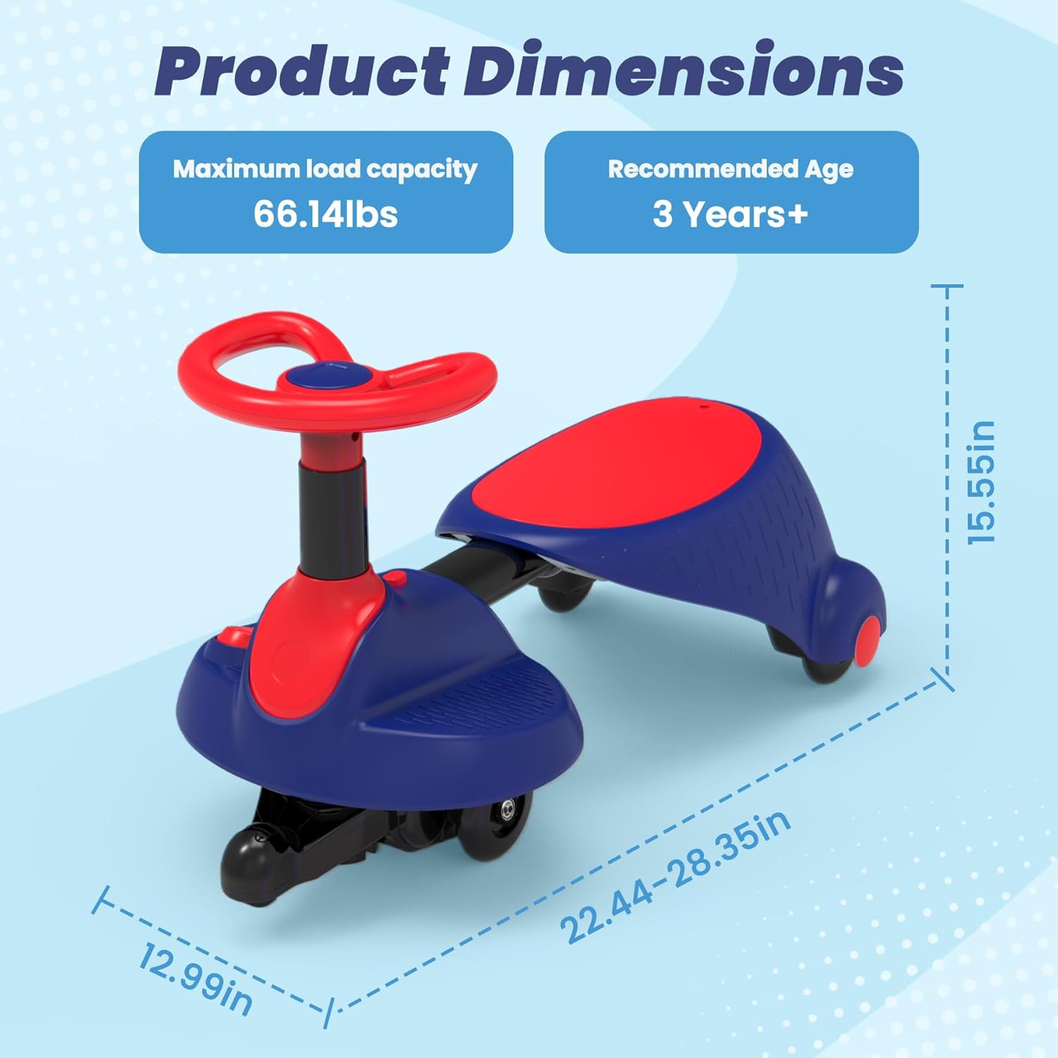 Electric Wiggle Car for Kids,6V Wiggle Car with LED Flashing Wheels & Music Spea