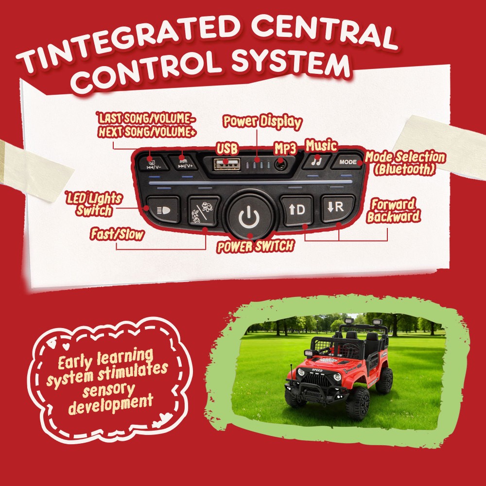 24V Two-seater Kids Ride On Truck 2WD Suspension 8.66in Ground