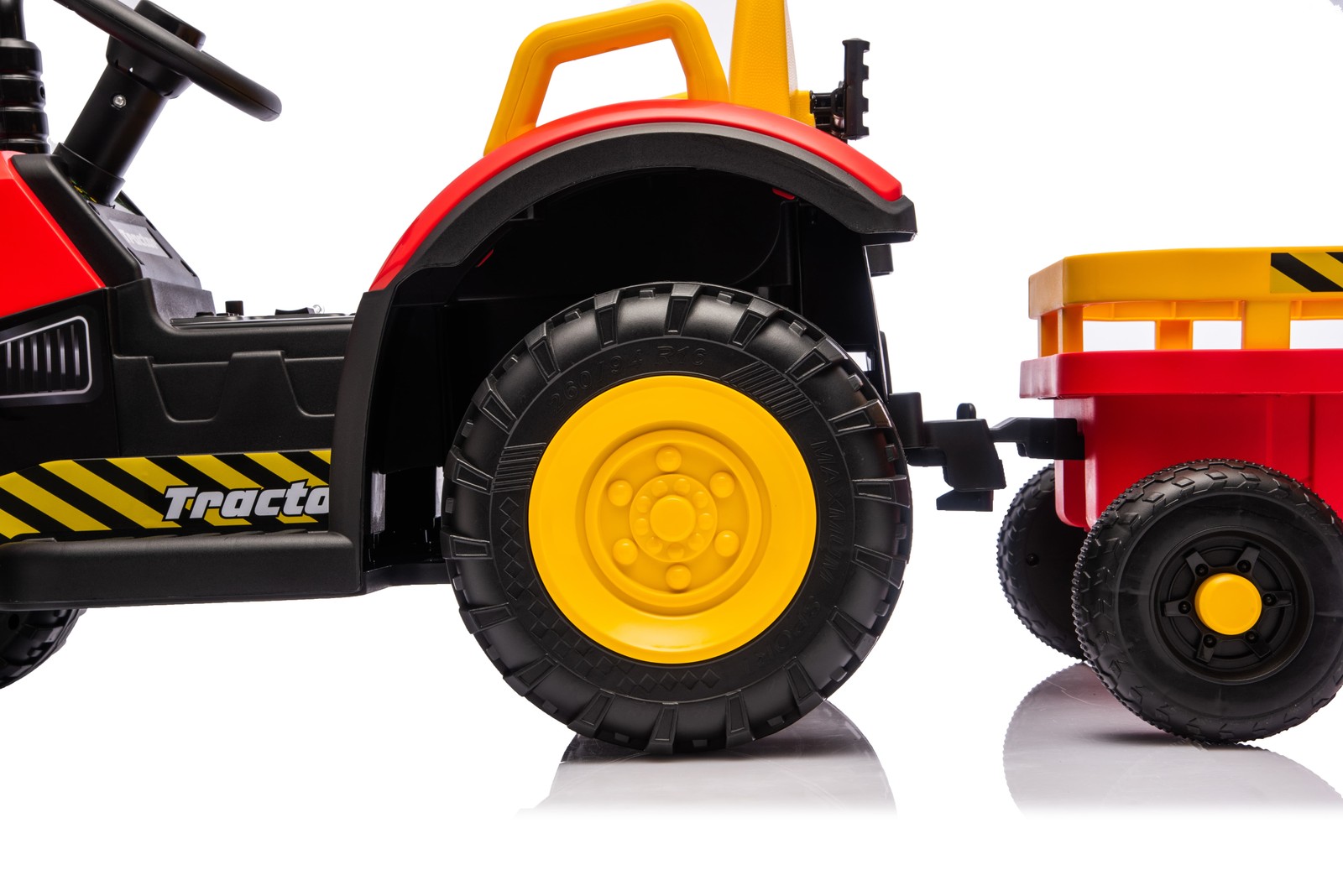 Kids Electric Farm Tractor Ride On Car 12V with Trailer Lights Music Age 3-6