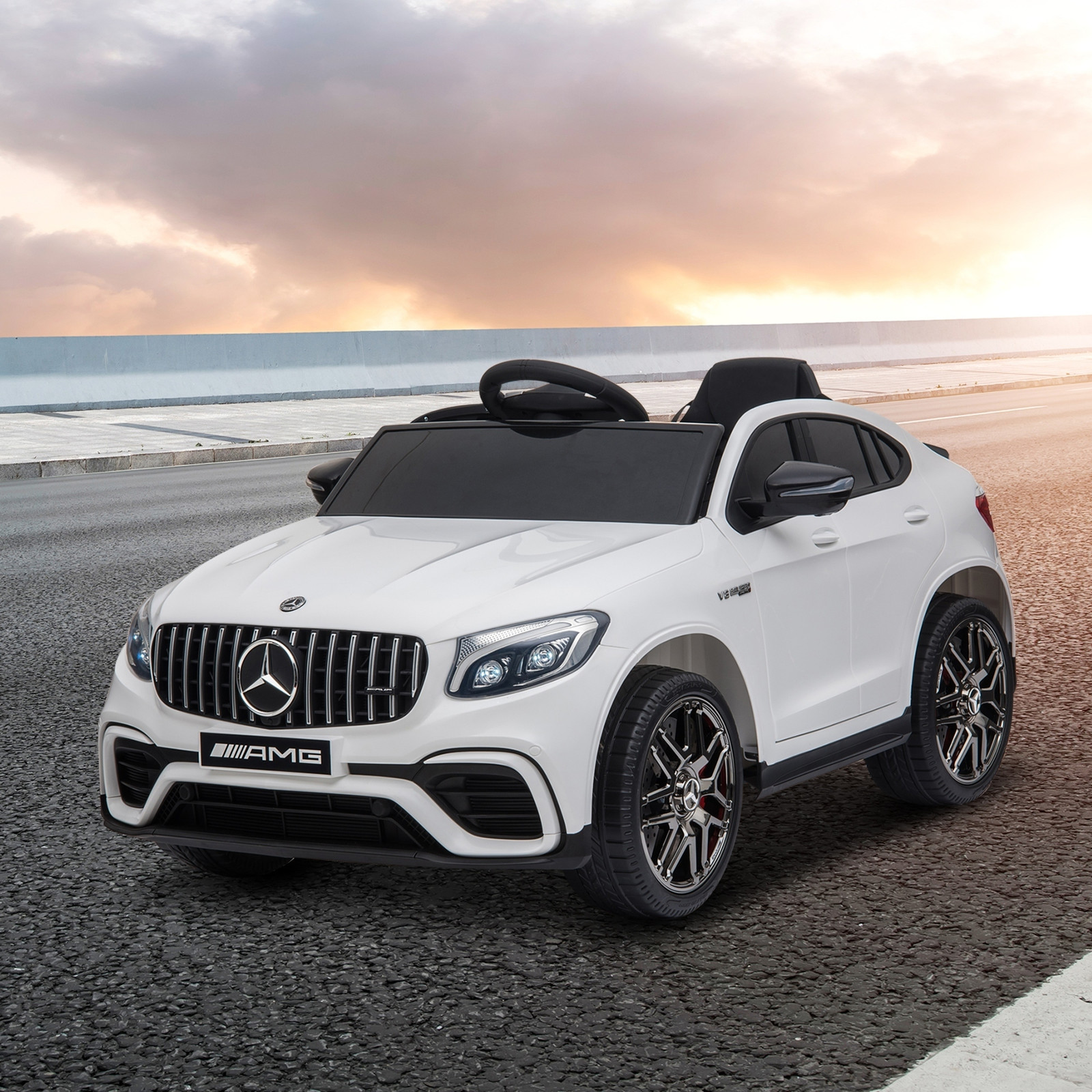12V Ride On Toy Car for Kids with Remote Control, White