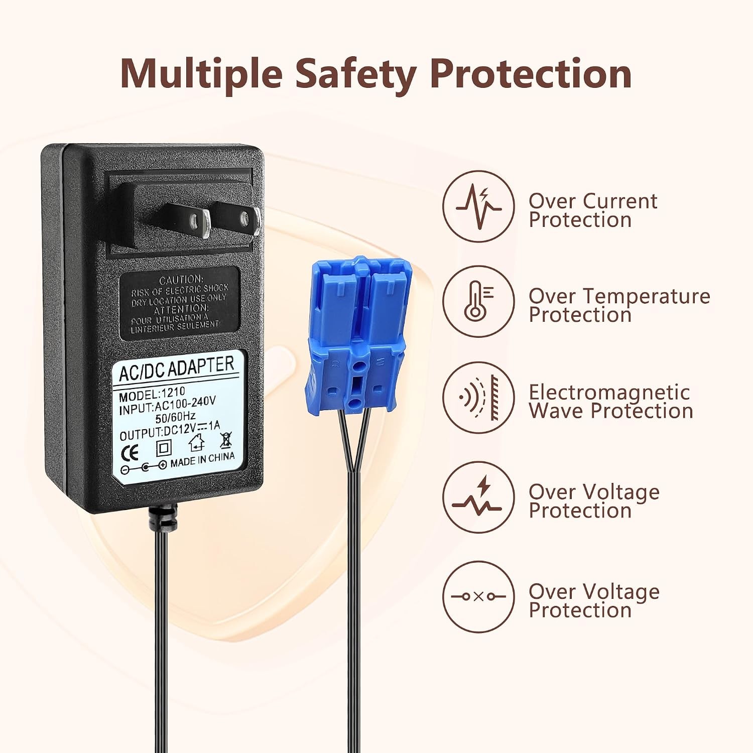 12V Battery Charger with Blue Plug for Kid Trax Ride-On Toys Compatible with Sco