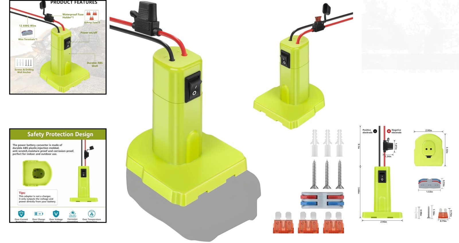 Lightweight Power Wheel Adapter for RYOBI 18V – Secure & Easy Installation