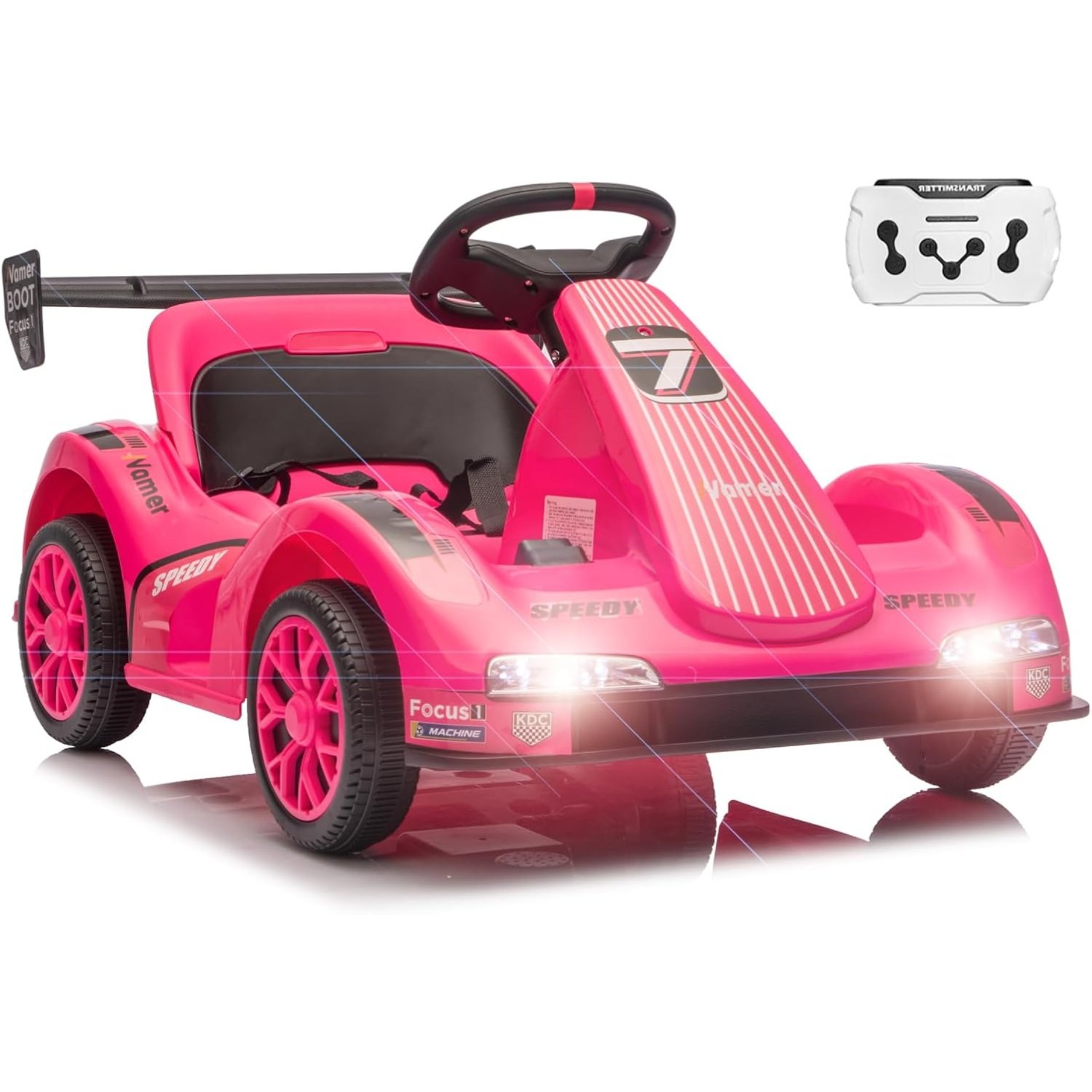 6V Electric Ride-on Racer Go Kart for Kids With Remote Control & Pedal Operation
