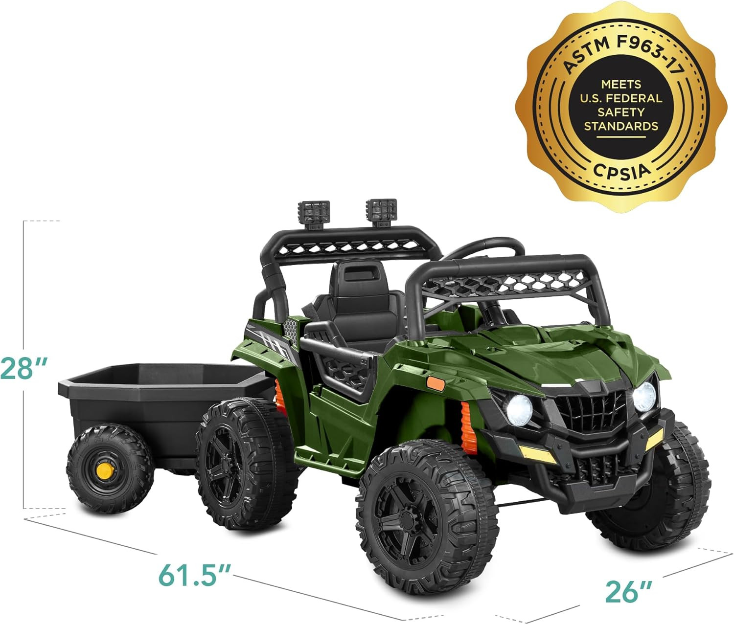 Best Choice Products Kids 12V Electric Ride on UTV Car and Trailer W/Parent Cont