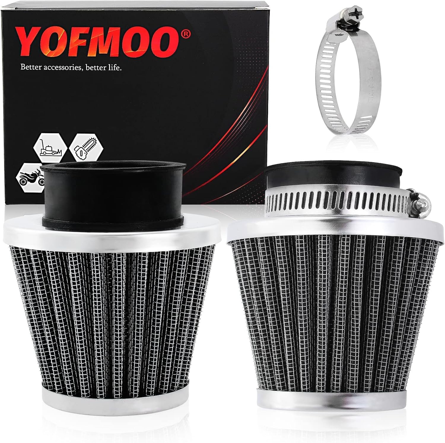 2-Pack Universal 35mm Filters for Dirt Bikes, Scooters, and ATVs – Enhance Power