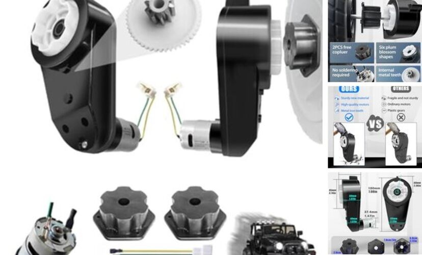 2PCS High Speed 24V RS555 35000RPM Fast Steel Gears Motor Gearbox for Black