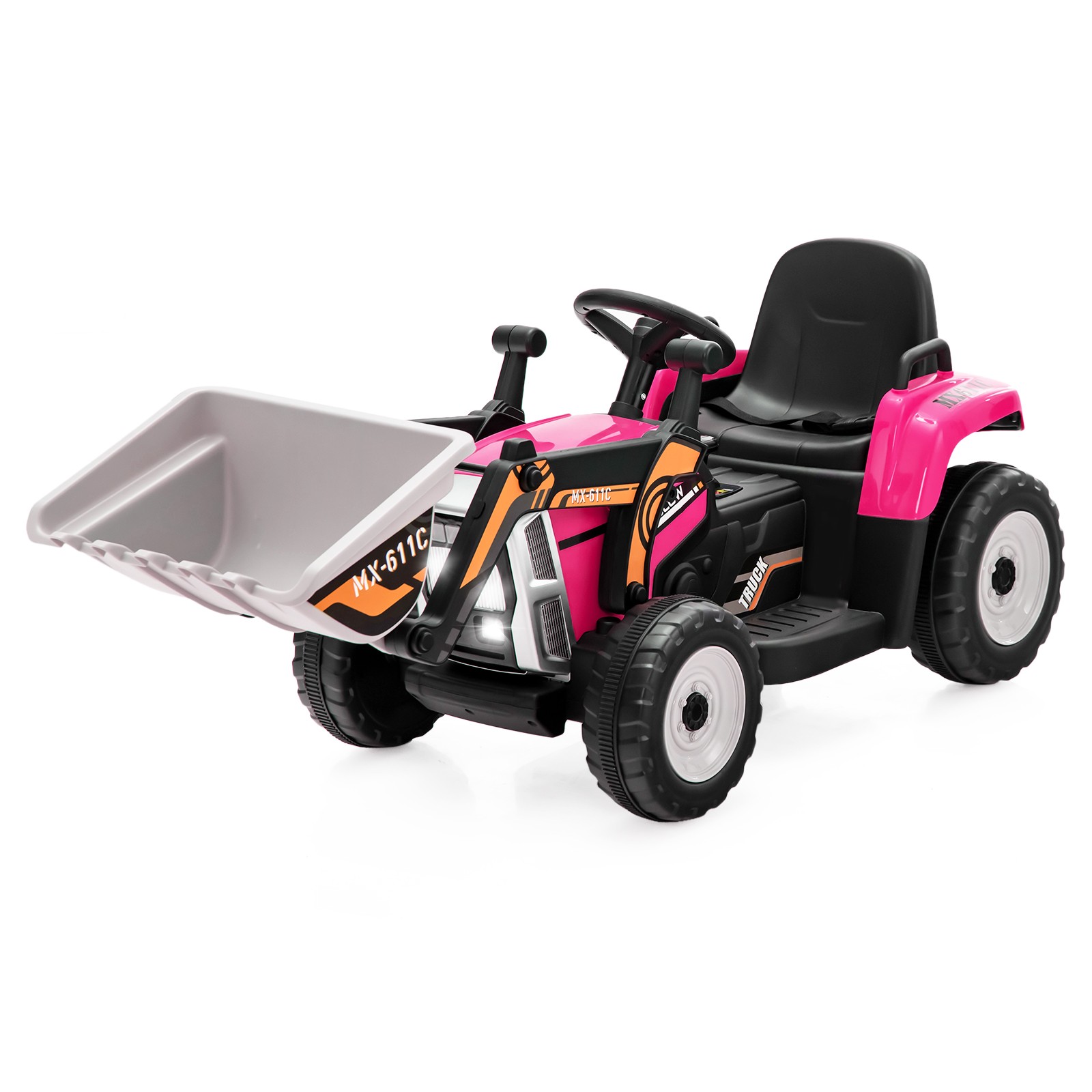 Kids Ride On Excavator Digger 12V Electric Tractor RC w/ Digging Bucket Pink