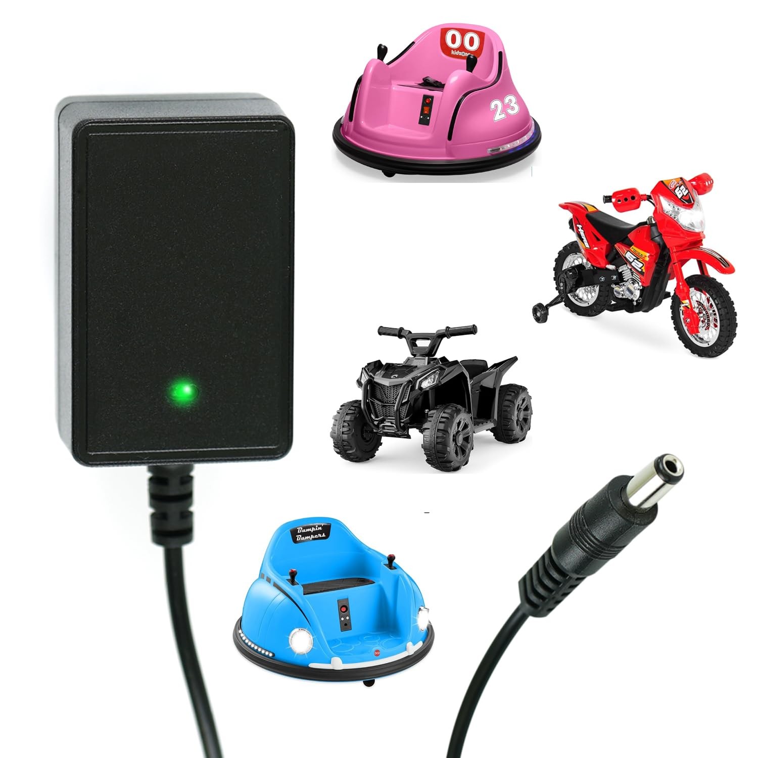 6V Battery Charger for Ride On Toys Universal 6 Volt Bumper Car for…
