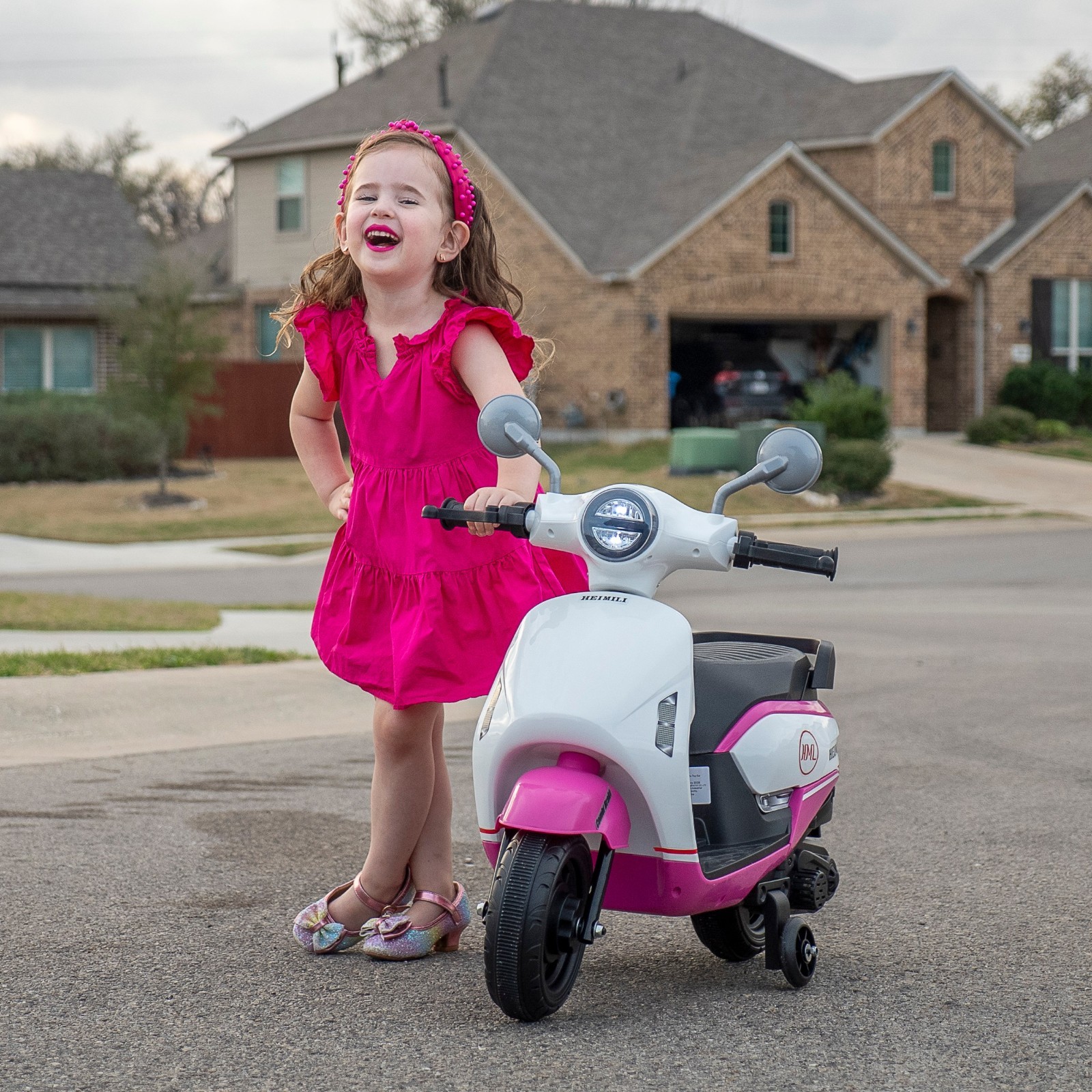 6V Kids Electric Motorcycle ride on Motorbike Age for 1-4 w/ Training Wheels LED