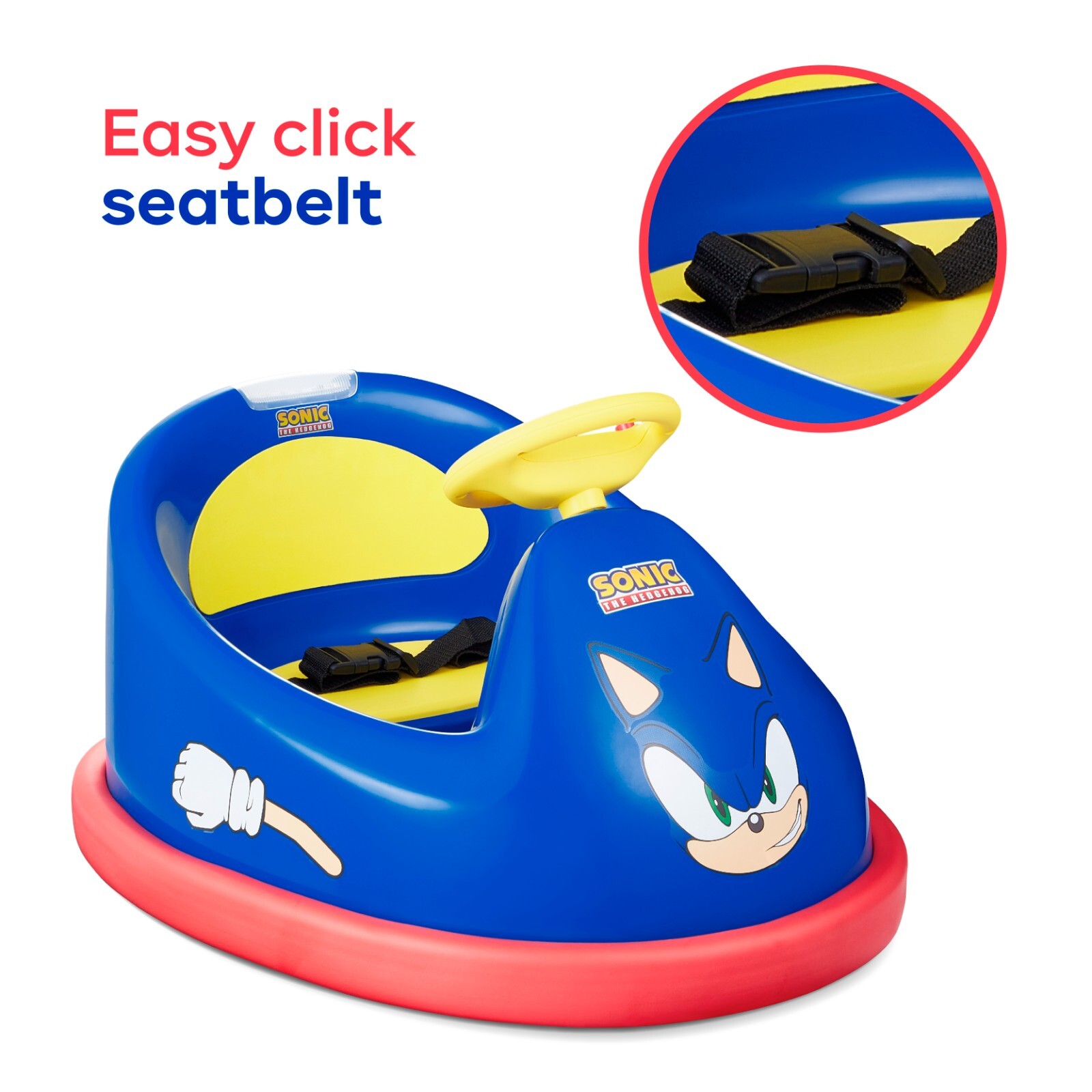 Sonic the Hedgehog Electric Bumper Car 2 Speed for kids 360 degree turning