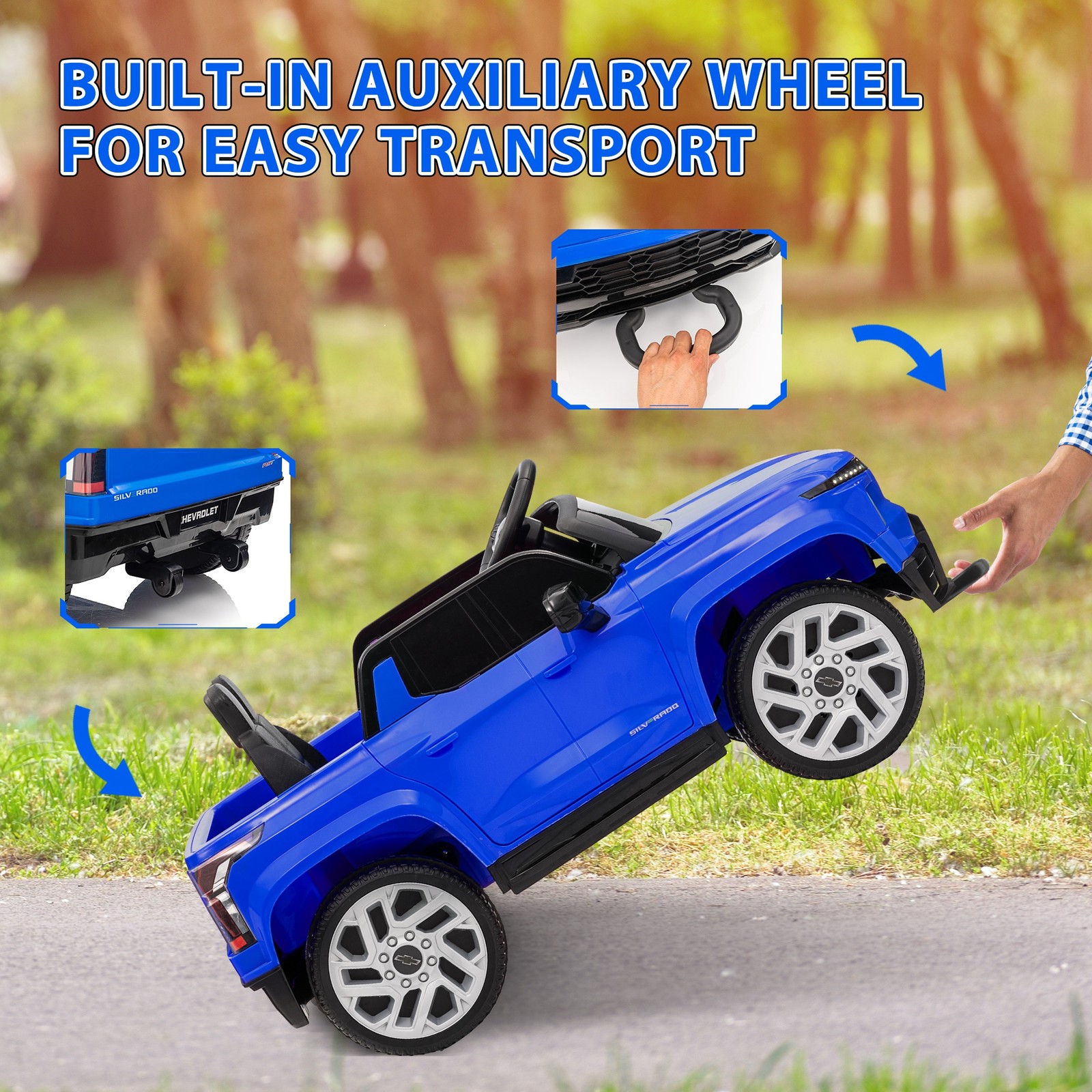 12V CHEVROLET SILVERADO EV RST Licensed Kids Electric Car, Blue