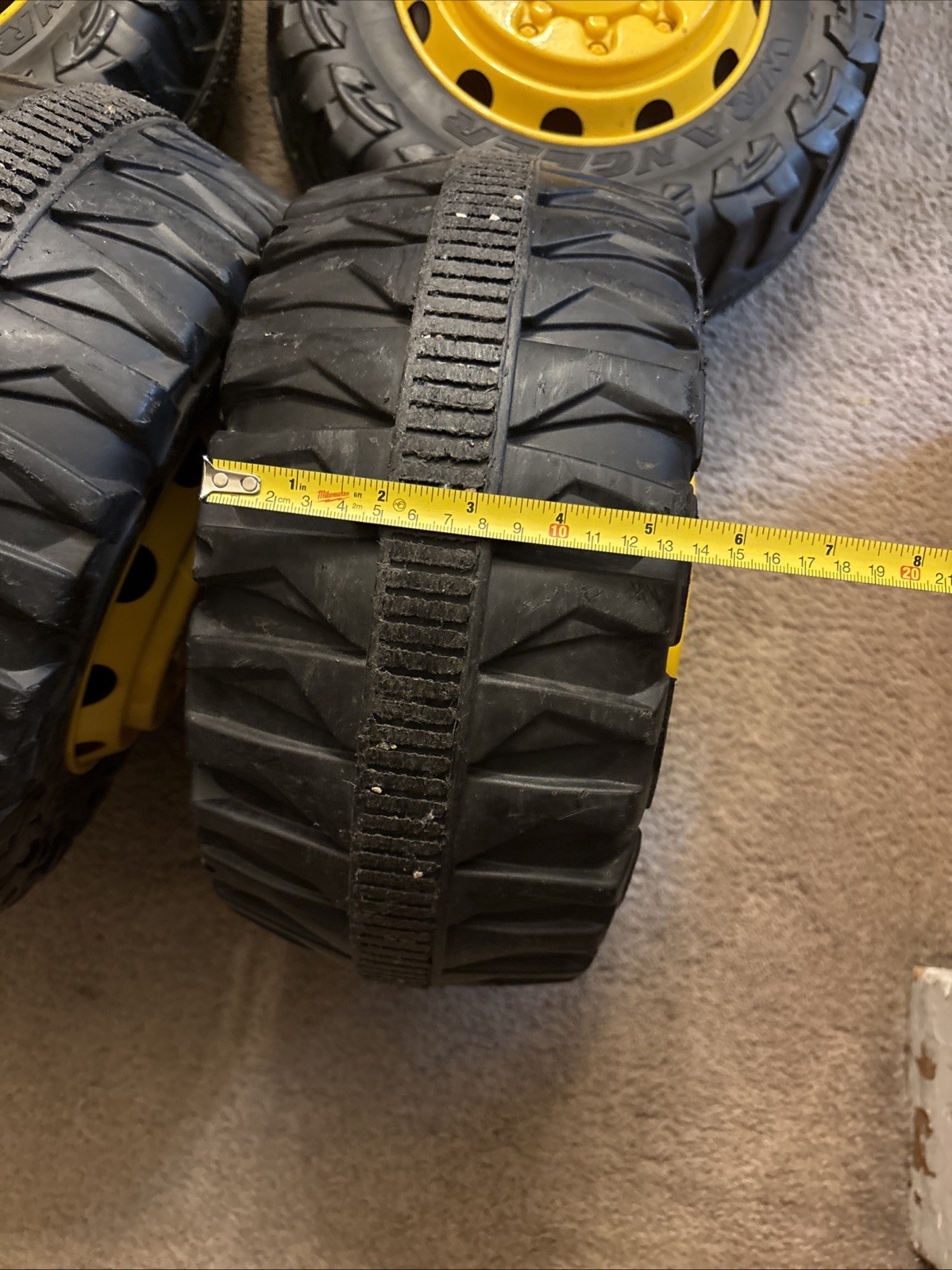 Toy Kids Ride On Car Wrangler GoodYear Jeep Excavator 4×4 Wheels & Hubcaps