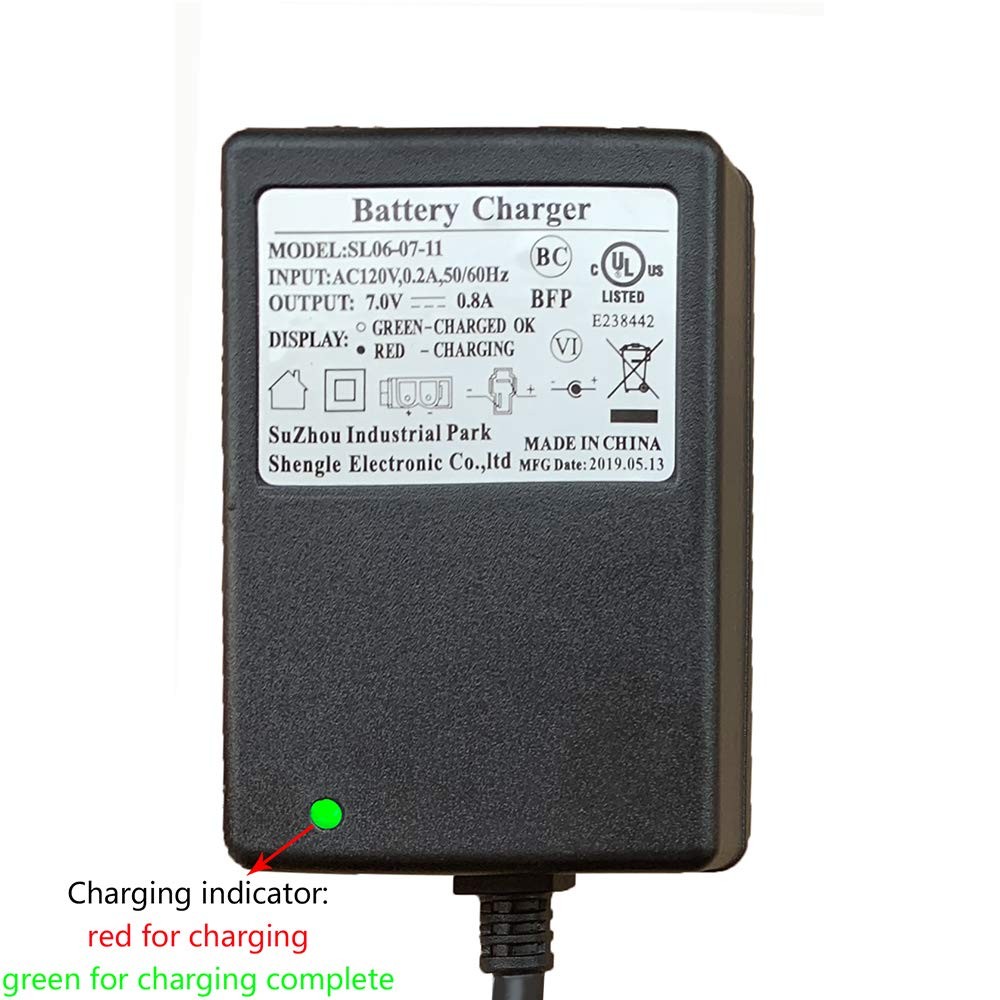 7.0V-0.8A Ride-On Toys & ，6V Vehicles B Plug Charging Adapter for Princess St…