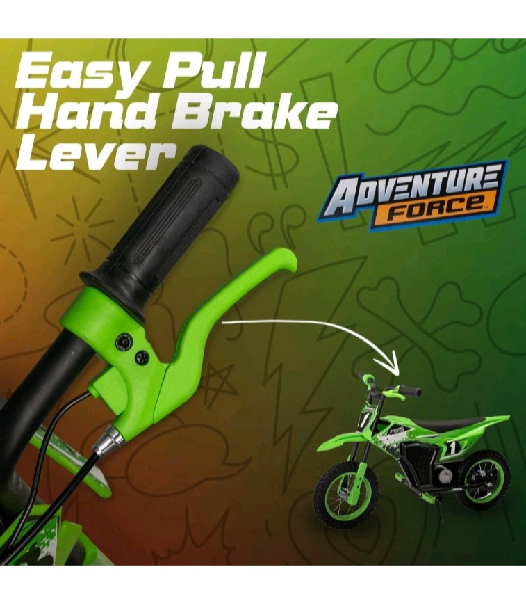 Adventure Force 12V Kids Electric Dirt Bike Green Off-Road FUN Unisex Ages 5+