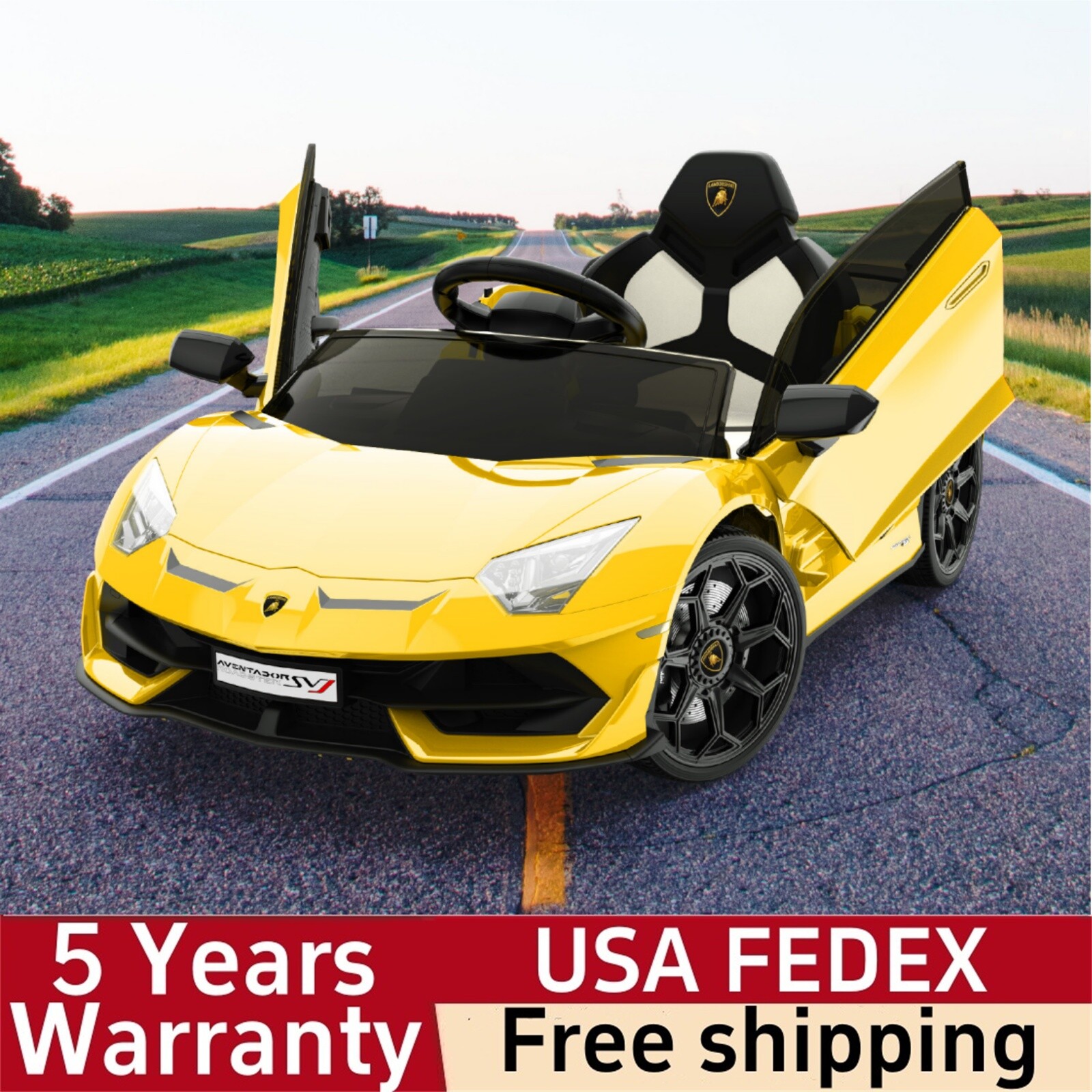 Ride on Car for Kids 12V Battery Powered Sports Car with Control 2 Speeds lights