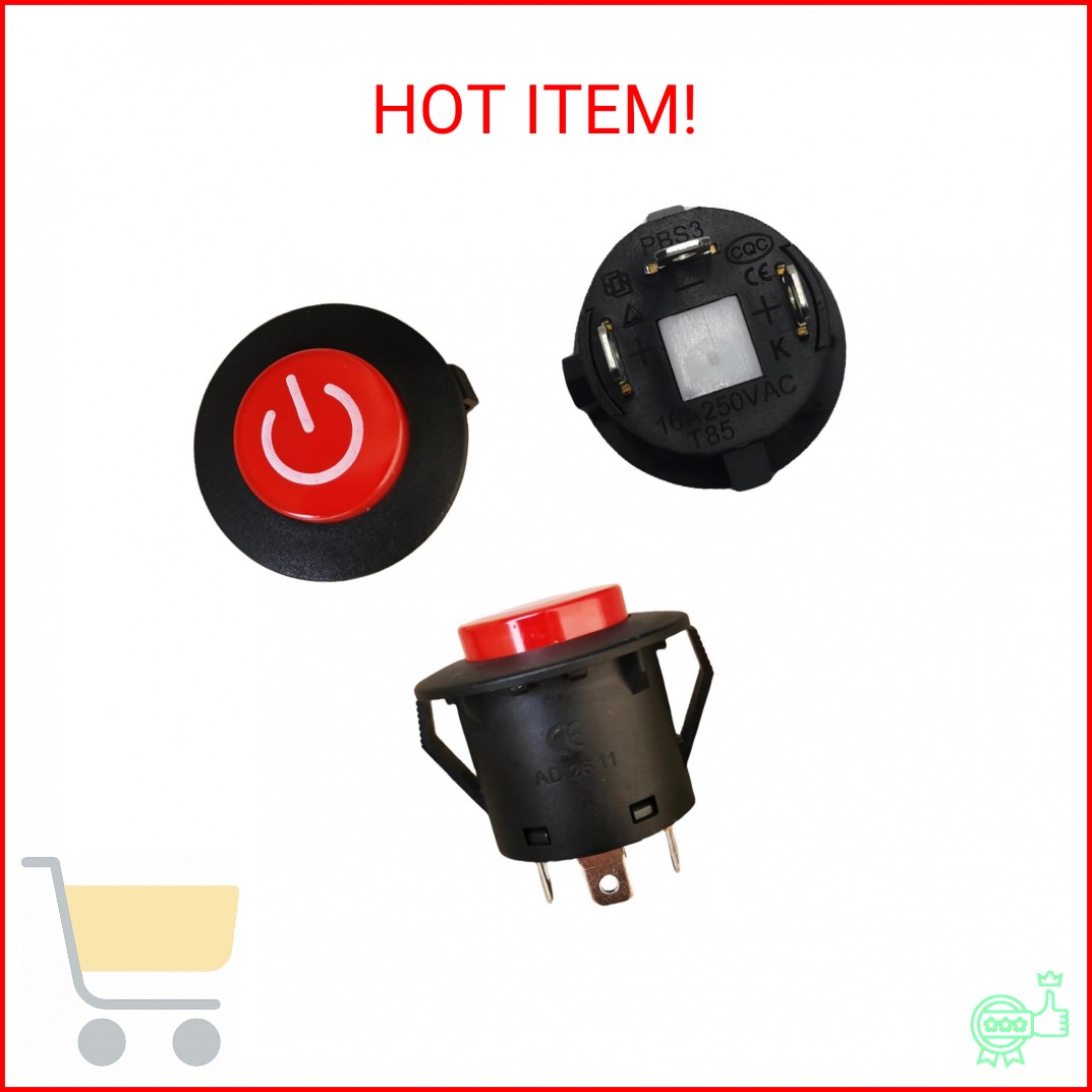 2 Pcs Power Button Switch Push Start Replacement Parts for Kids Ride On Toy Car