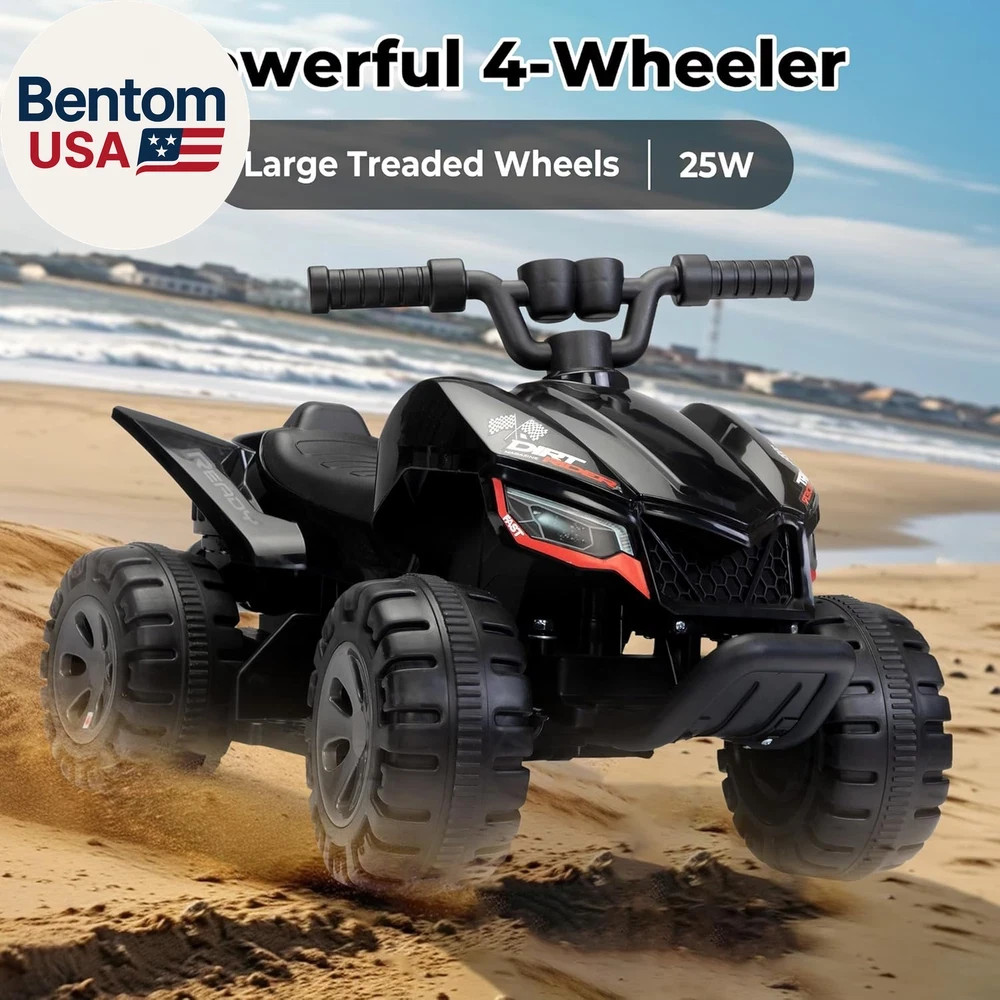 Ride on Toy for Toddler, 25W 4 Power Wheels with Cool Spraying System, 4-Wheeler