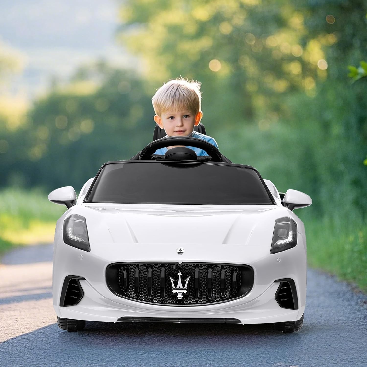 12V Ride On Car Licensed Maserati Gran Cabrio Ride on Toys for Kids White