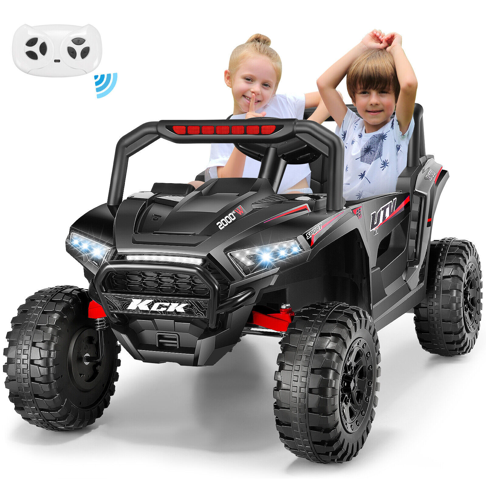 24V 2 Seater Ride on Car for Kids Battery Powered Electric Toy Car UTV 3 Speeds-