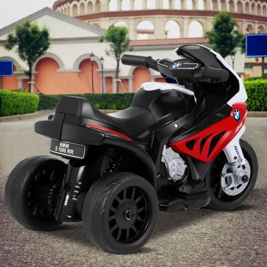 6V Kids 3 Wheels Riding BMW Licensed Electric Motorcycle-Red – Color: Red
