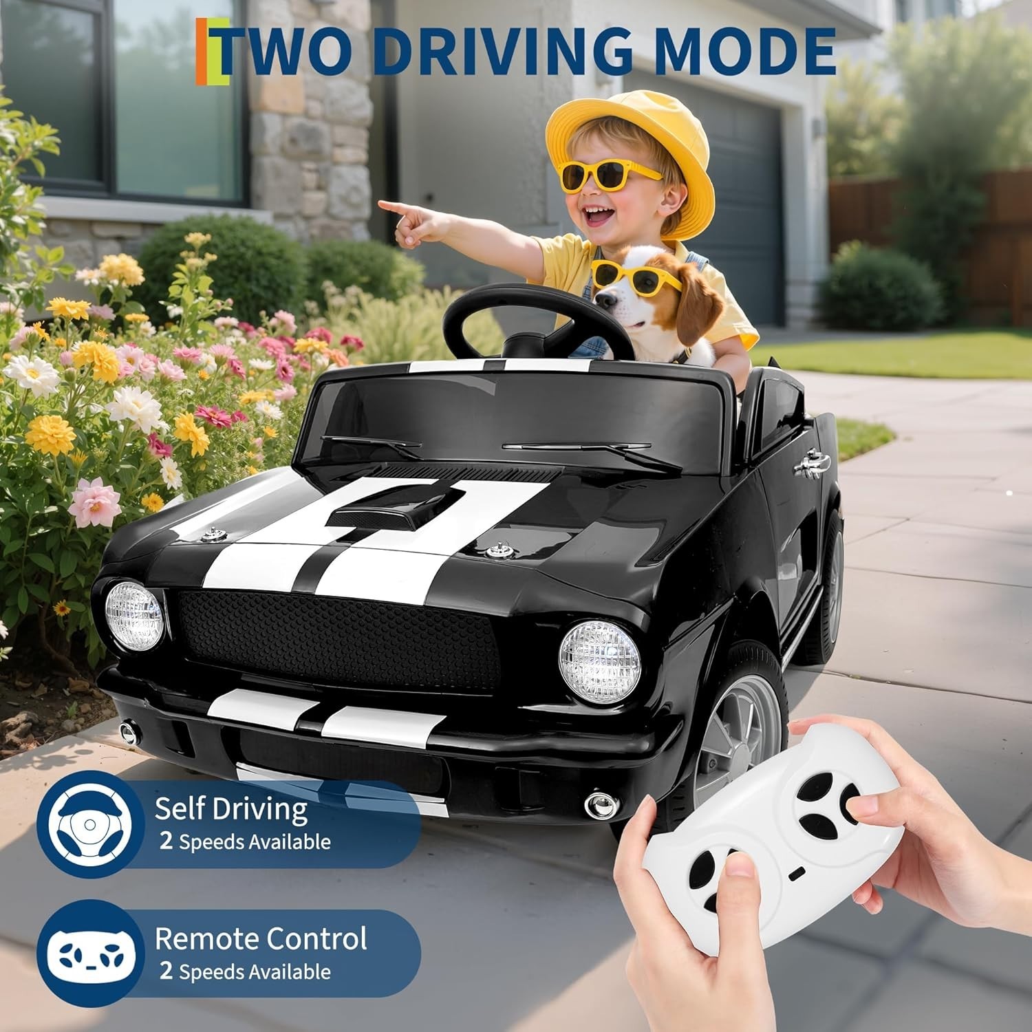 12V Electric Battery Powered Riding Car Toy for Toddlers Ride on Toys w/ Remote