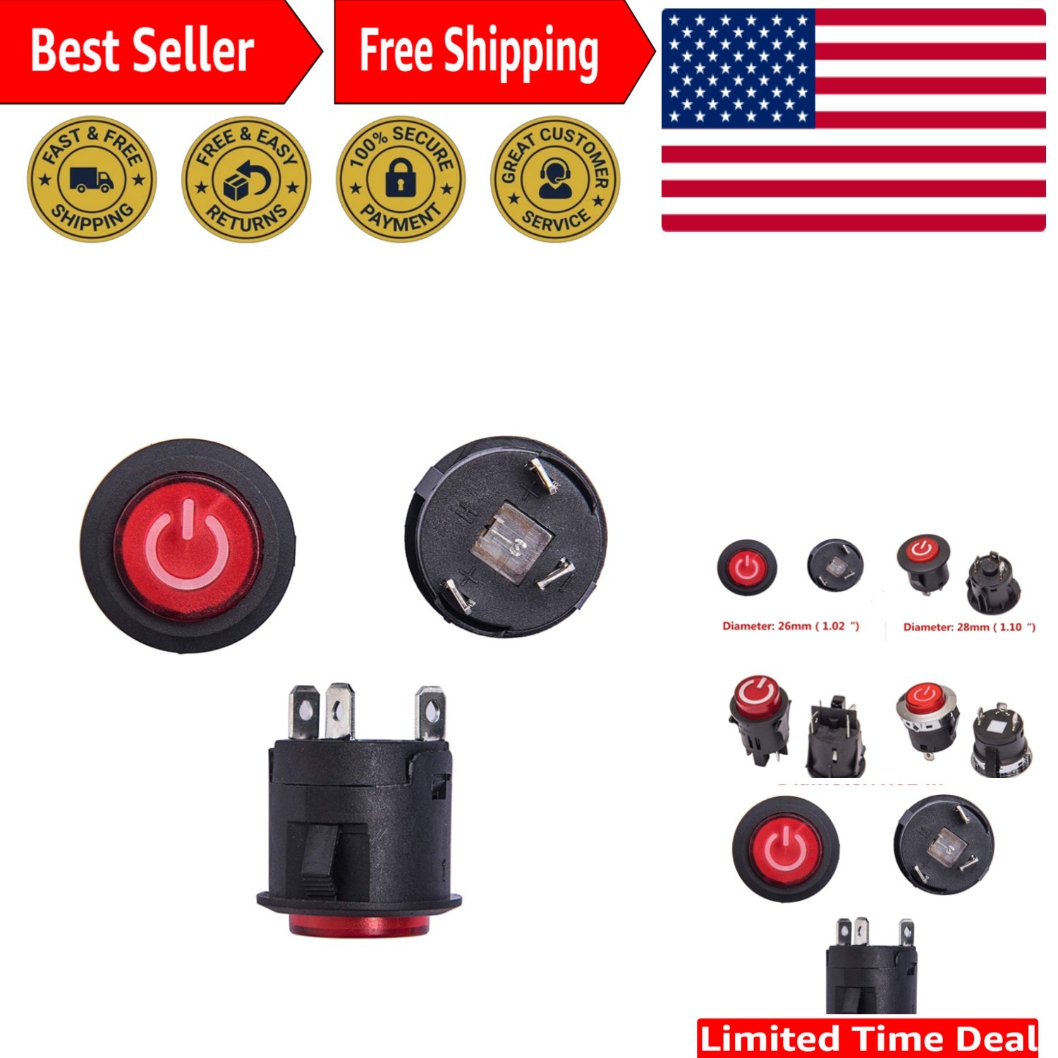 Manual Start Switch Accessory for Children Electric Ride-On Toys – Pack of 2