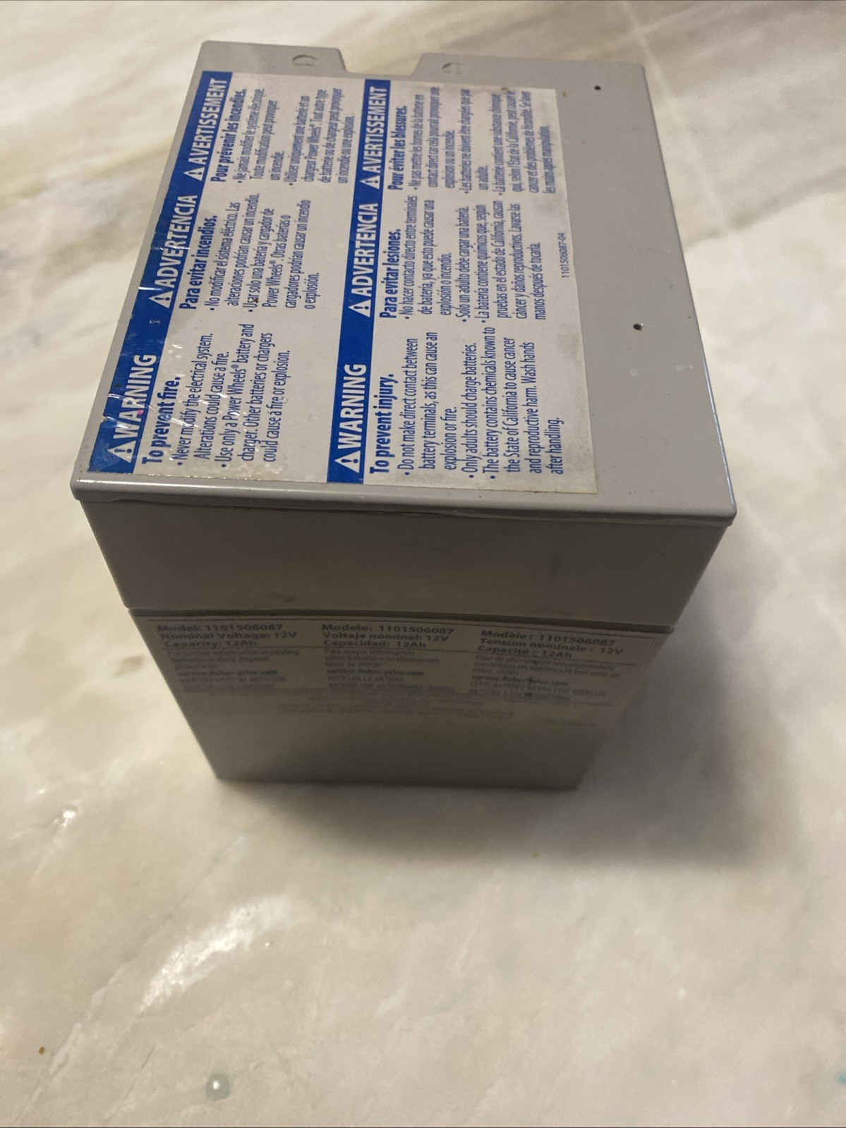 Power Wheels Gray Grey Battery 12 Volt 00801-0638