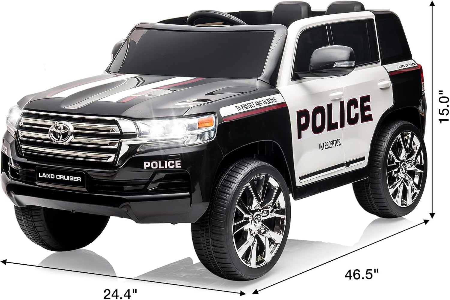 12v Licensed Toyota Land Cruiser Ride-on Car – Remote Control,Music,Horn & LED