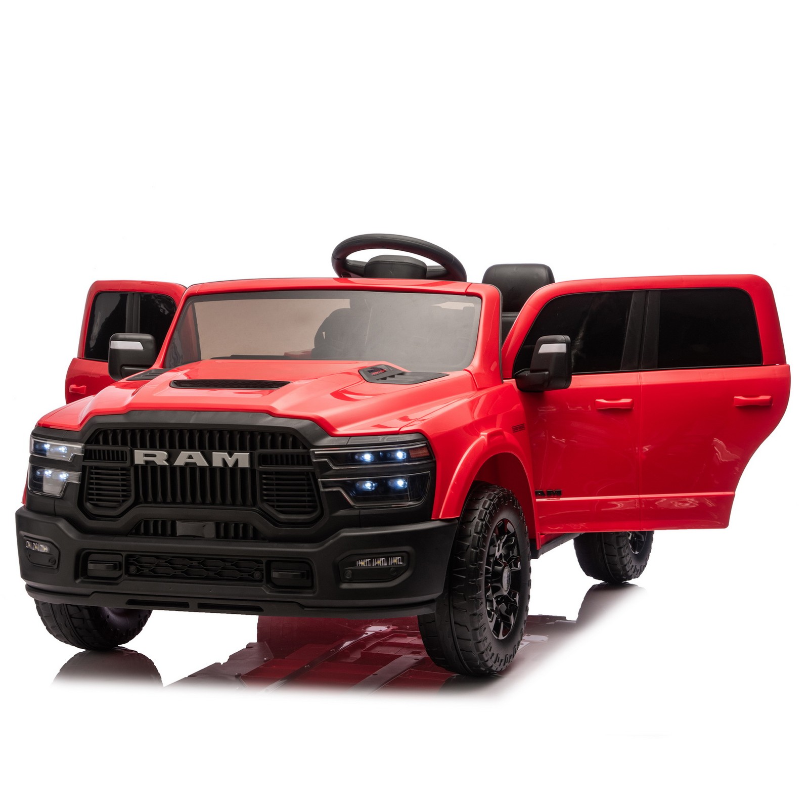 24V 160W Licensed Dodge RAM 2500 2-Seater Ride On Truck Car 4-Wheel Suspension