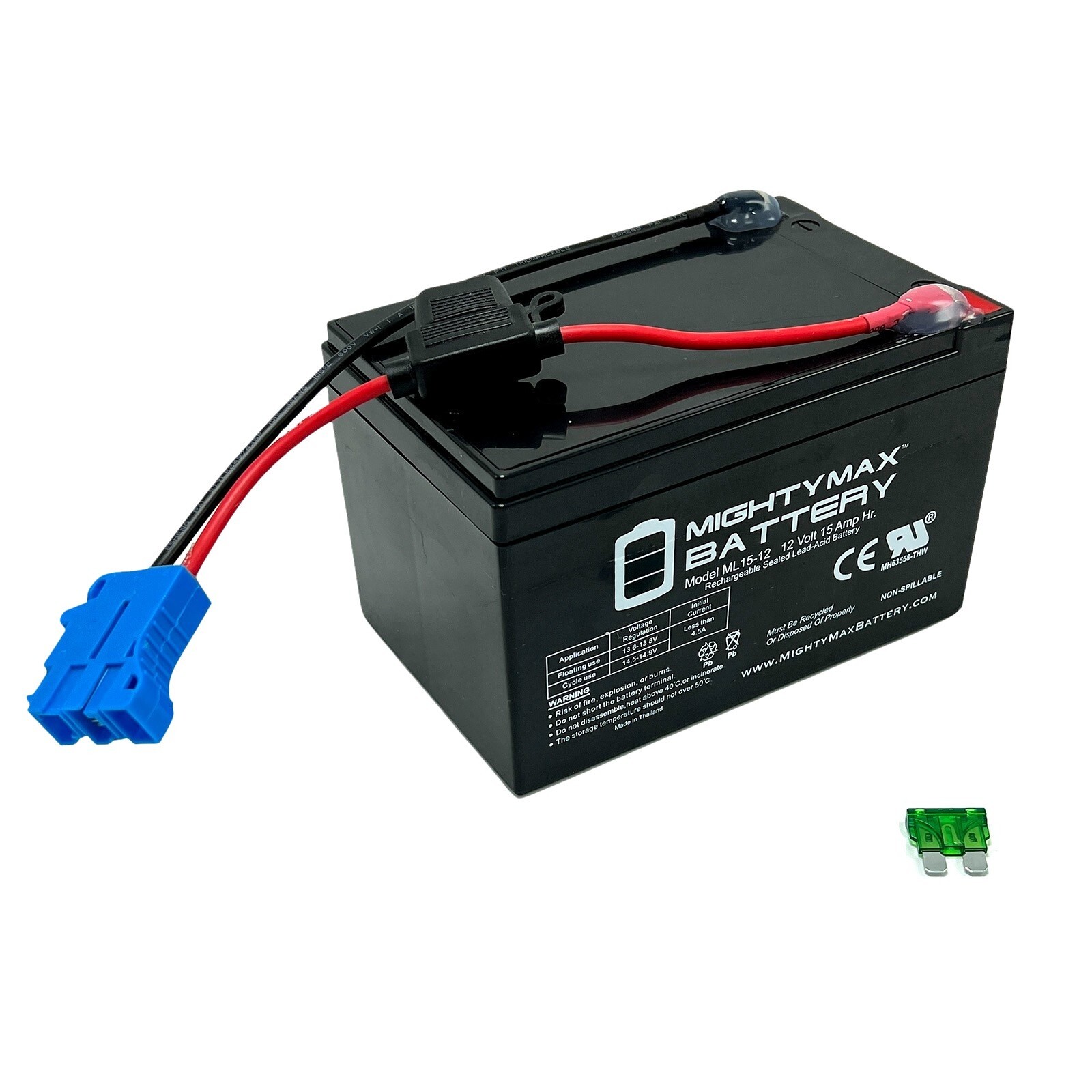 12v 15Ah Highest Capacity Peg Perego Ride-on Toy Replacement Battery with Wire