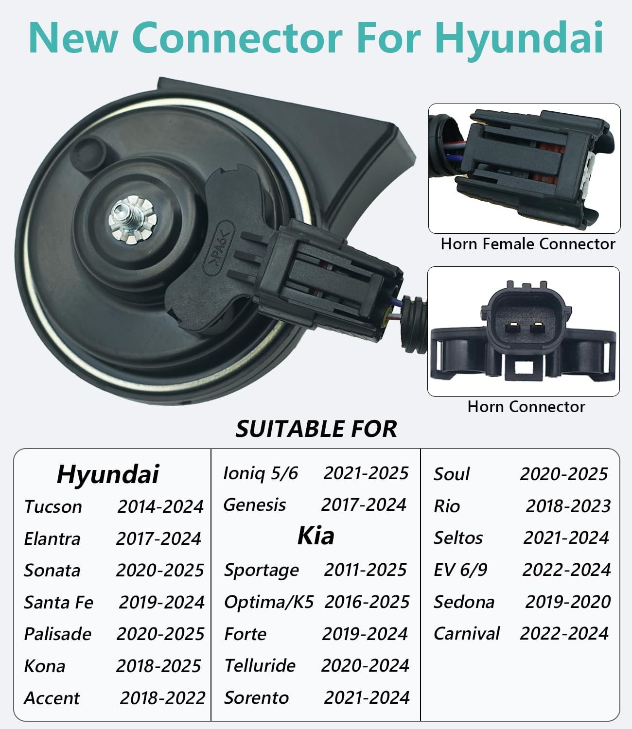 Car Horn for Hyundai Kia, Multifunction Loud High Low 2 Tone Auto Horn, Water…