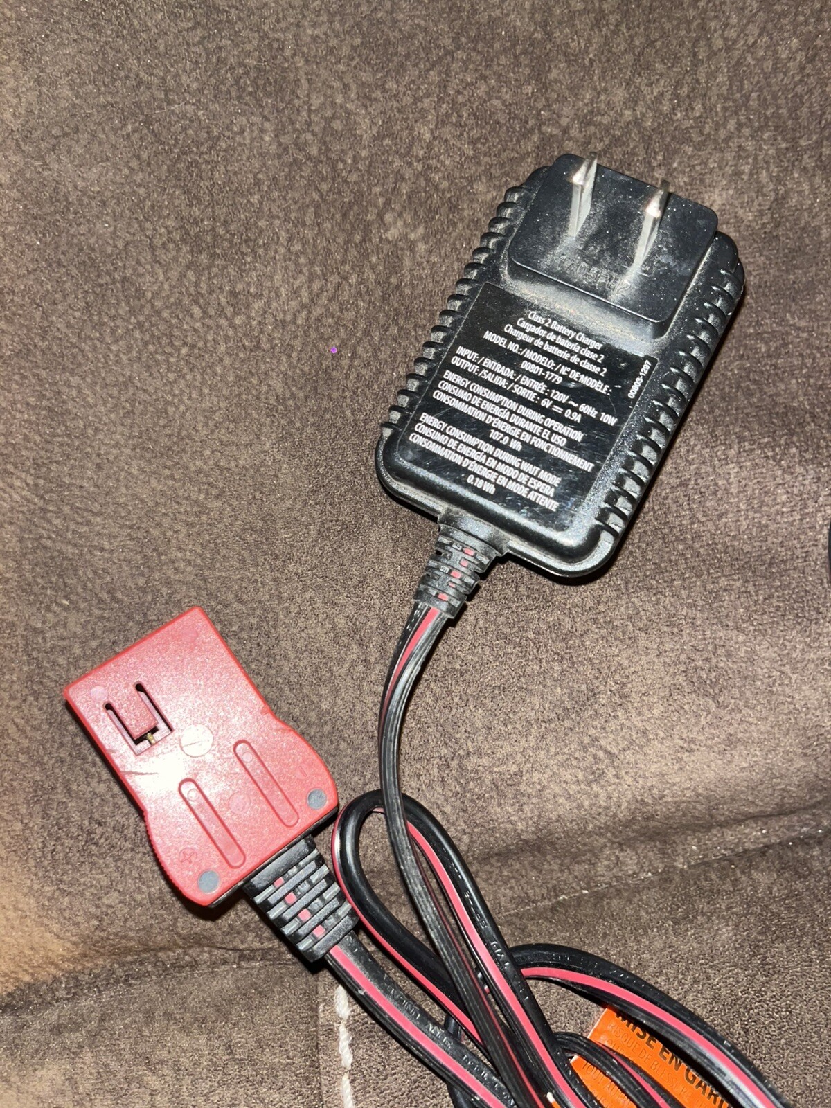 Power Wheels 6 Volt Charger for 00801-0712 RED 6v Battery Genuine Fisher Price