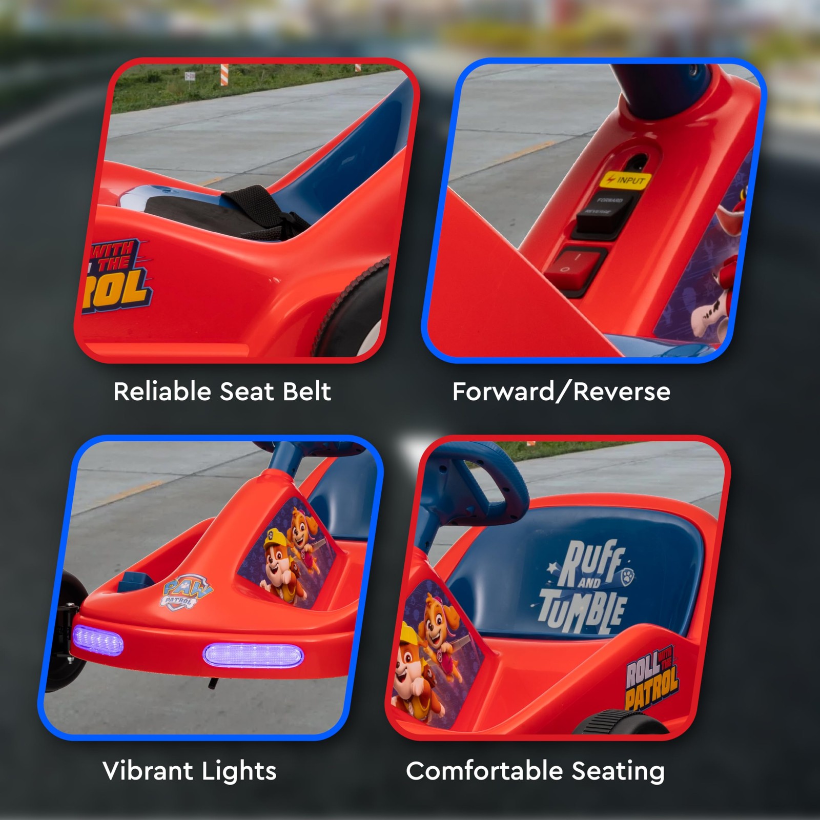 Paw Patrol Chase 6V Go Kart for , Ride-On with Lights, MP3 Jack, Remote Contr…