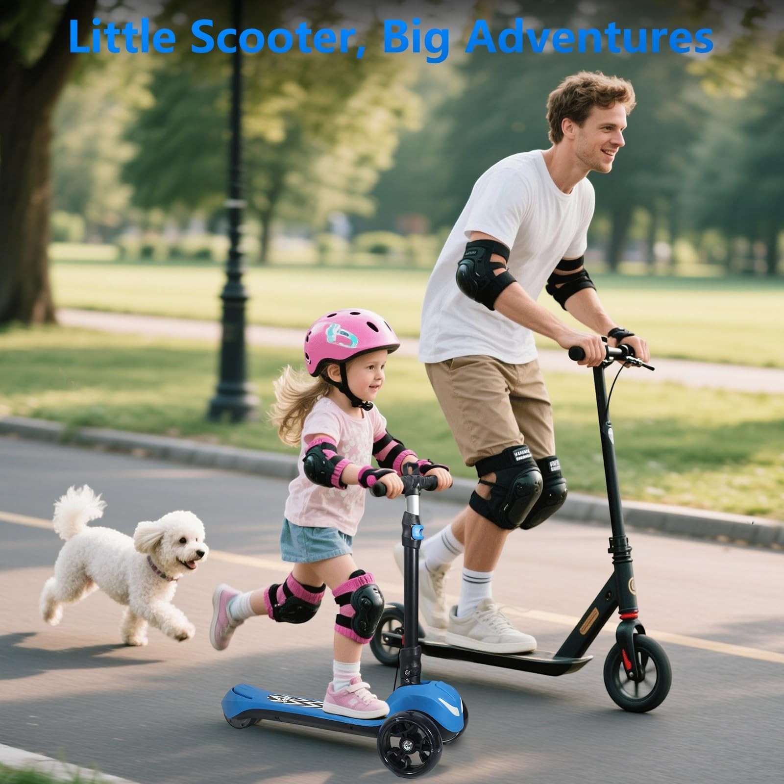 Electric Scooter for Kids Ages 3-12, Full Body Lights Up, Wide Deck, 3 Adjust…