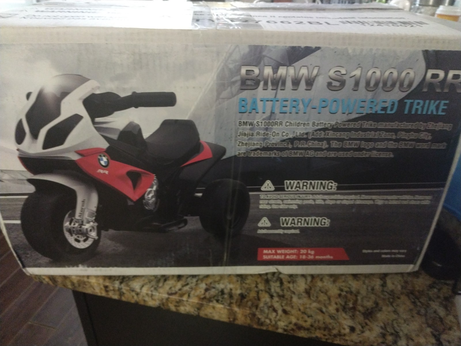 BMW S1000RR Battery-Powered Motorcycle Trike Ride-On for Kids 18-36 Months