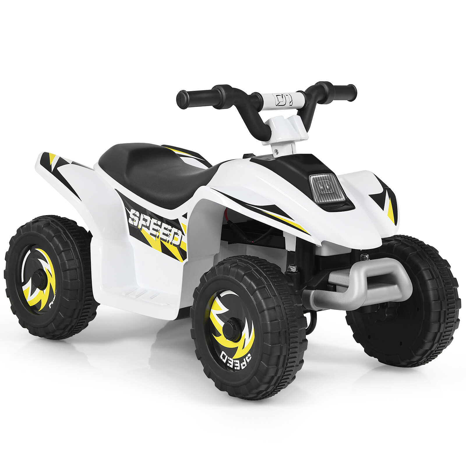 6V Kids Electric Quad ATV 4 Wheels Ride On Toy Toddlers Forward&Reverse White
