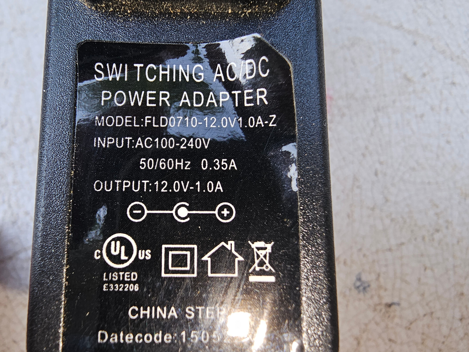 24OO00 CHARGER FOR 6 WHEEL ATV TOY, FLD0710-12.0V1.0A-Z, UNIVERSAL — 12VDC