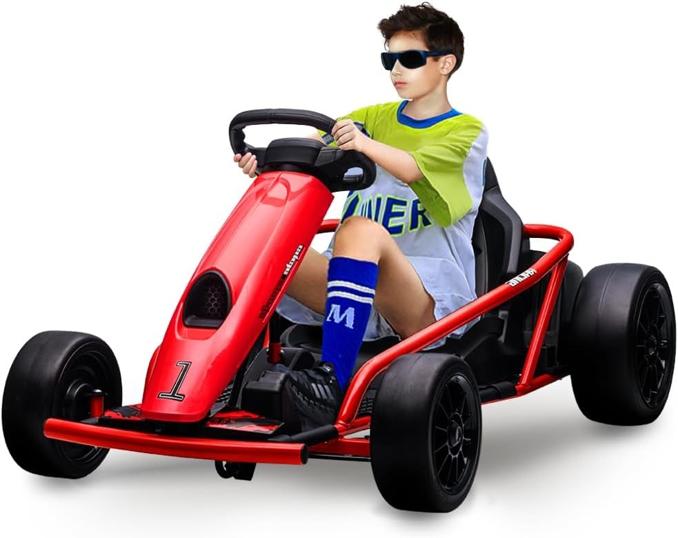 24V 9Ah Electric Ride-on Go Kart Car Toy 8.1MPH Power Wheels Load 300w Age 8-14