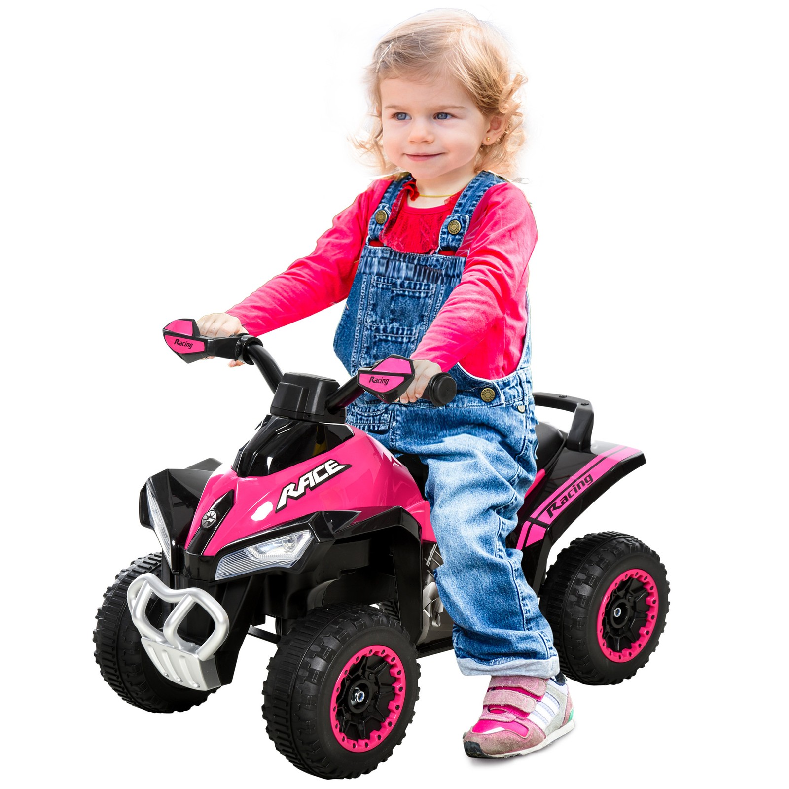 Kids Toy 4 Wheel Quad Foot-to-Floor Sliding Walking Car NO POWER 18-36M, Pink