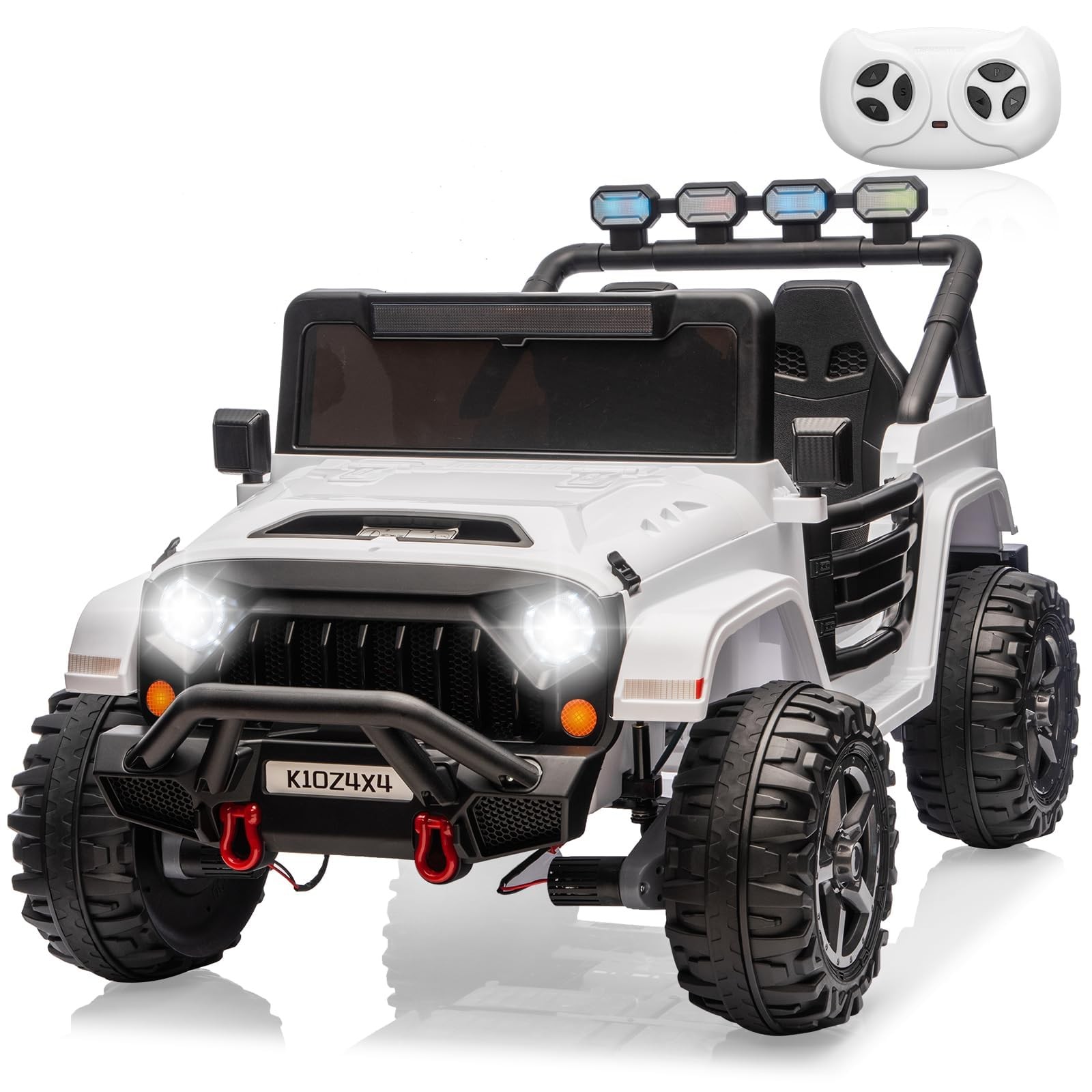 24V 2-Seater Electric Ride-On Truck for Kids – 4×4, 3 Speeds, Suspension, LED