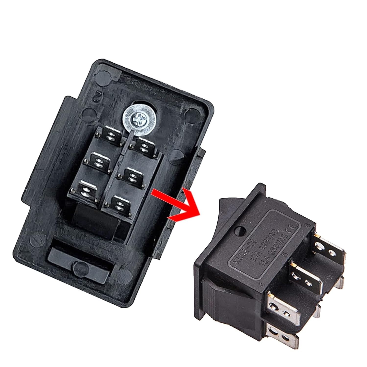 2 Pcs Power Wheel Gas Switch (6 Pin), Universal Accelerator Foot Pedal for Kids
