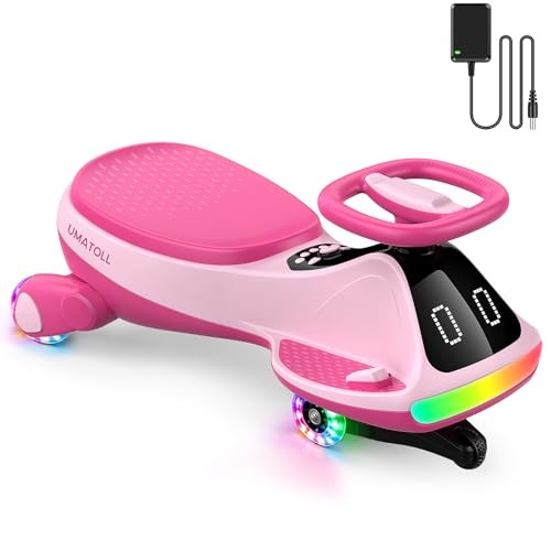 Pink 12V Electric Wiggle Car with Pedal & Display – Rechargeable – Pink
