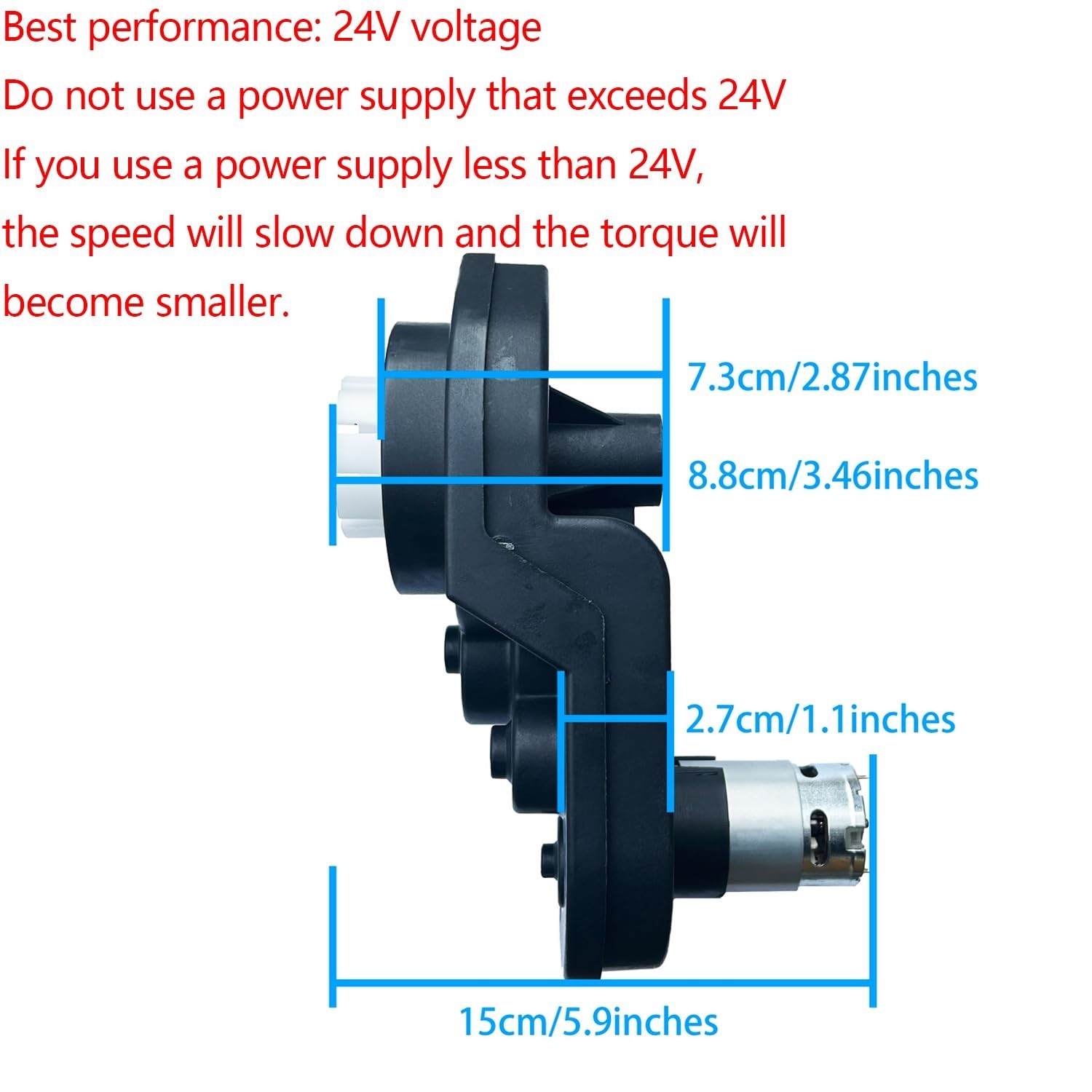 High Torque 24V RS555 Motor Gearbox Upgrade for Power Wheels, 35000RPM, UTV Part