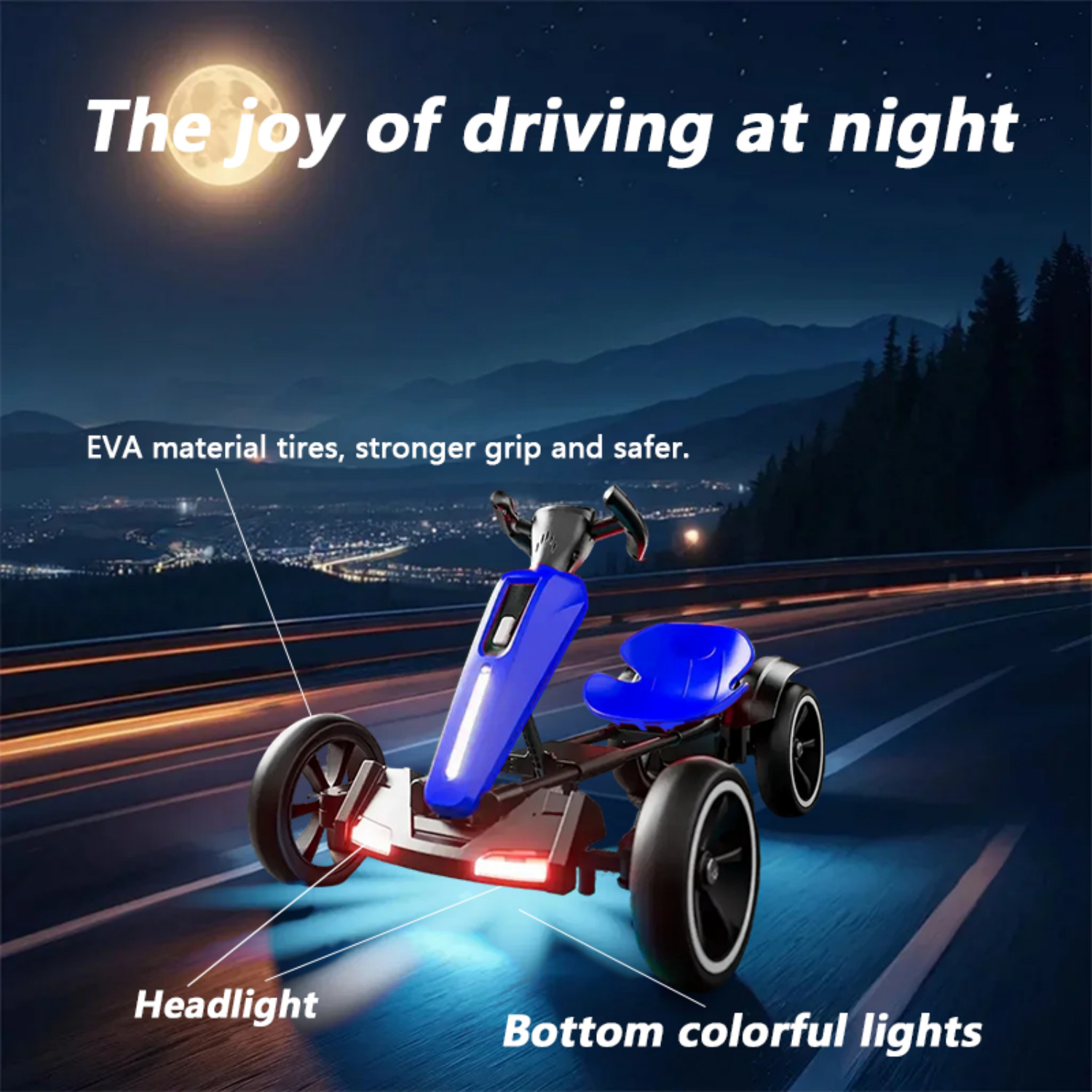 12V electric Kids Pedal Go Kart, Folder Go Kart, Outdoor Ride on Toy For Age 3-8