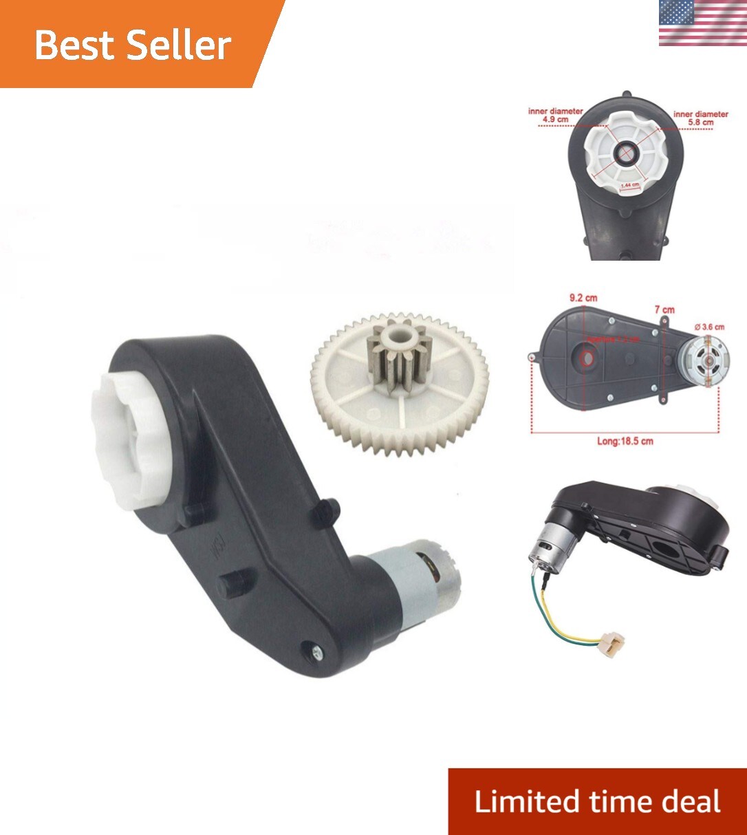 High Torque 24V 30000RPM Motor for Kids Ride-On Cars – Easy Install Gearbox