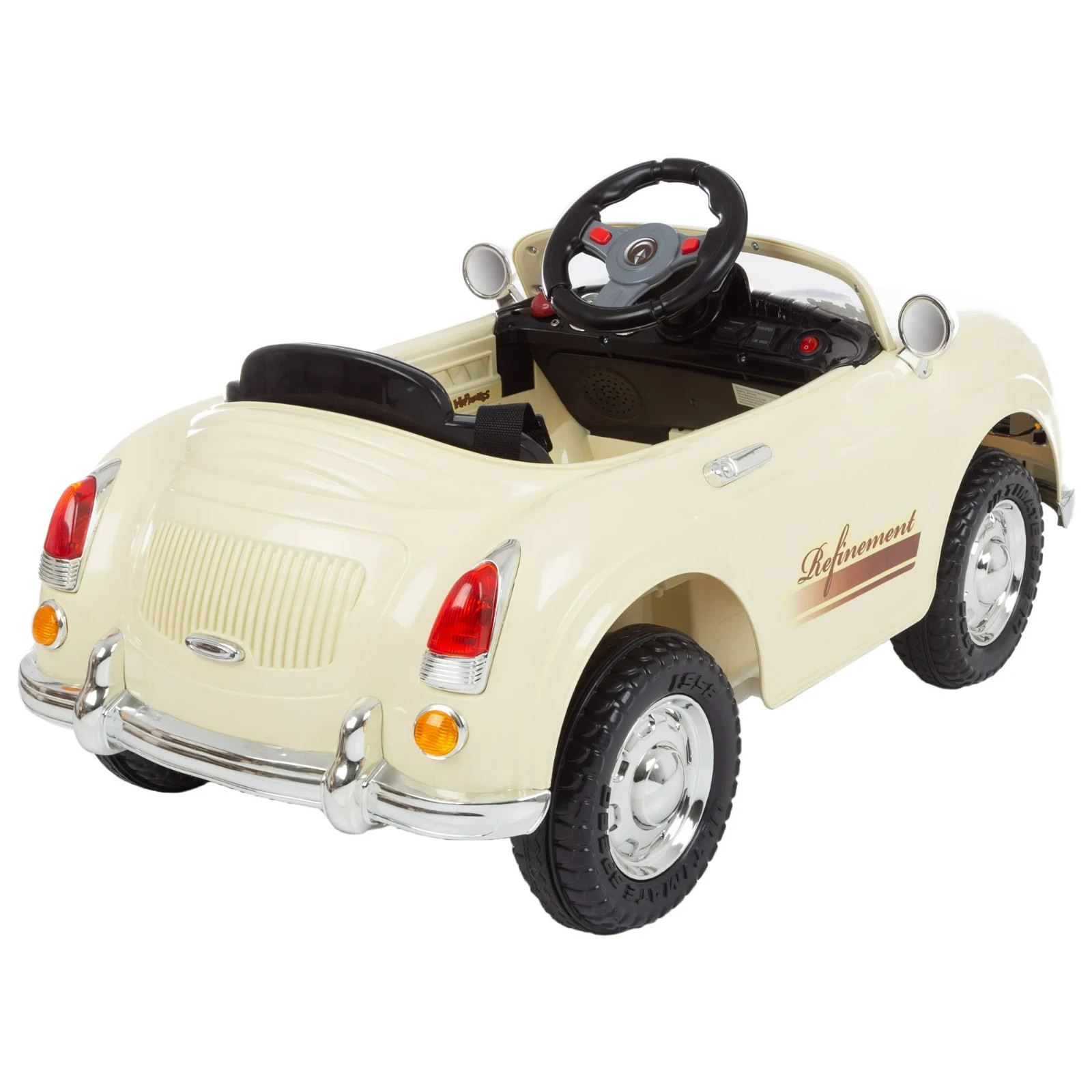 Vintage Kids Ride On Car 6V Battery with Remote, Lights and AUX by Lil’ Rider, C