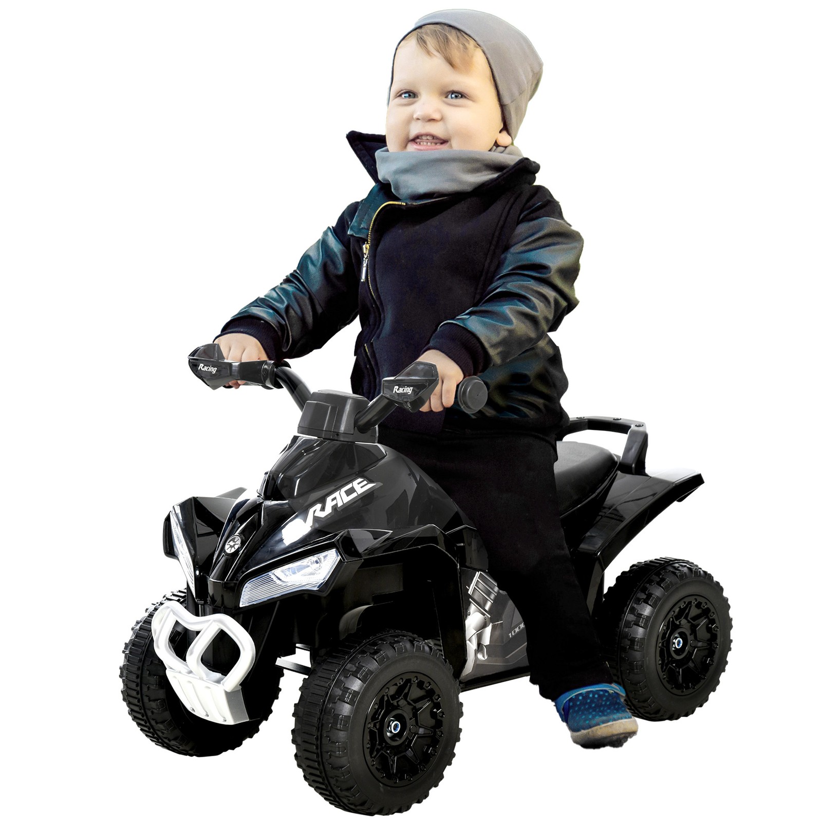 NO Power Kids Ride On Push Car, w/ Music, Lights for 1.5-3, Black