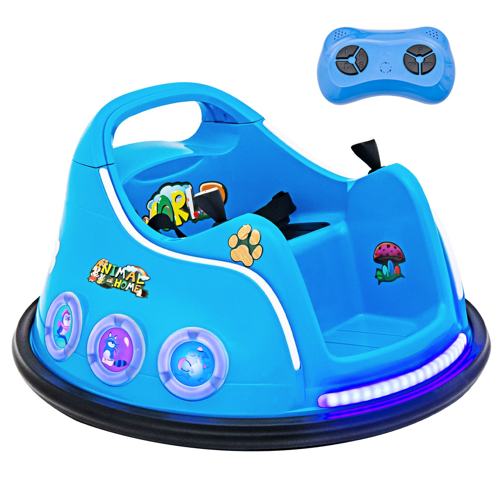 12V Kids Ride on Bumper Car Remote Control w/ Flashing LED Light & Music
